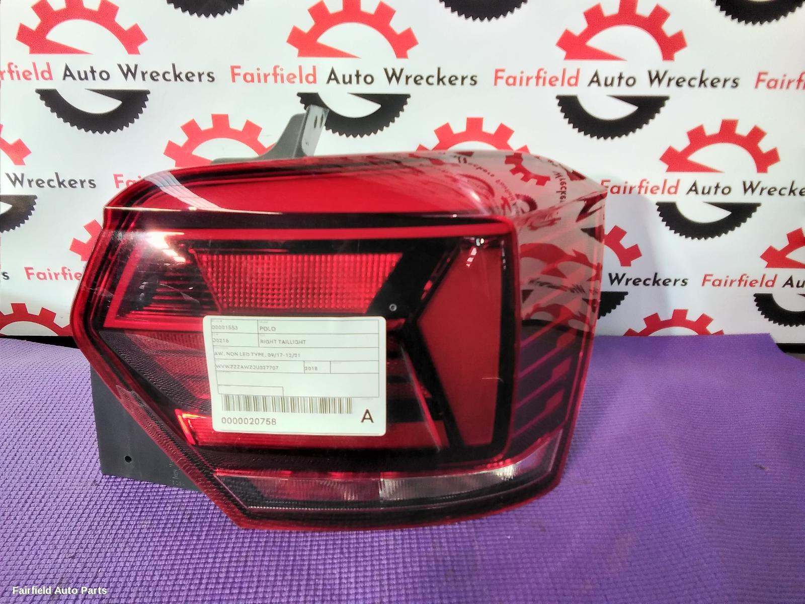 2017-2021 Volkswagen Polo Right Taillight