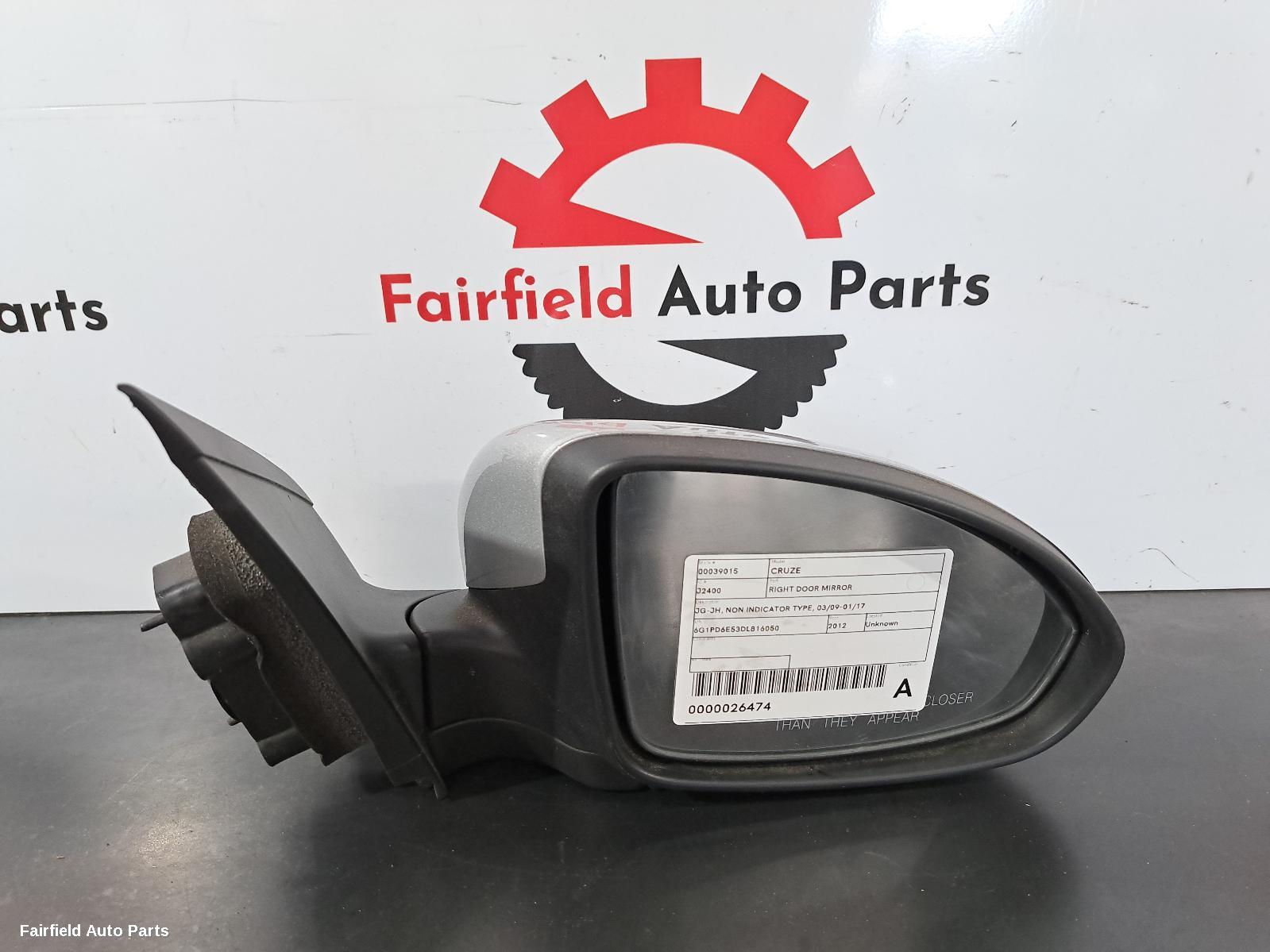 2012 Holden Cruze Right Door Mirror