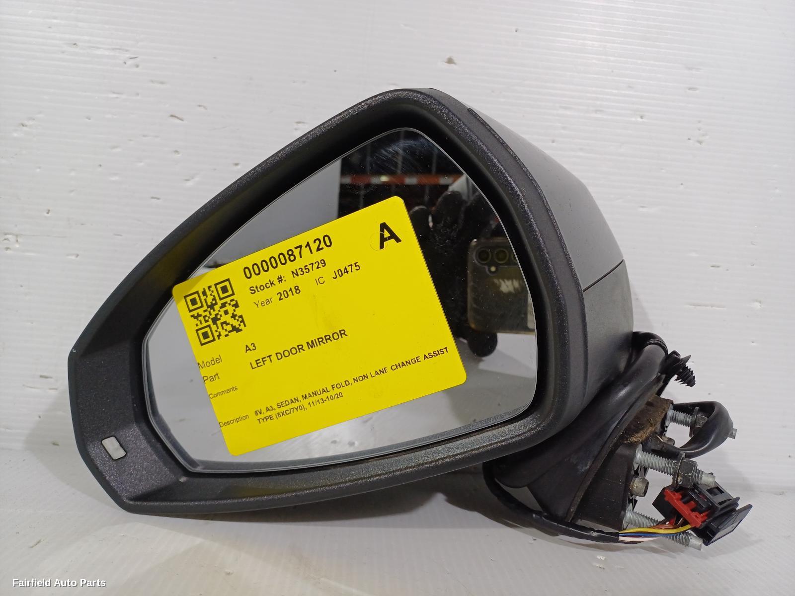 2013-2020 Audi A3 Left Door Mirror