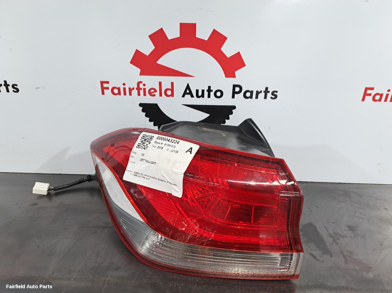 2018 Hyundai I30 Left Taillight