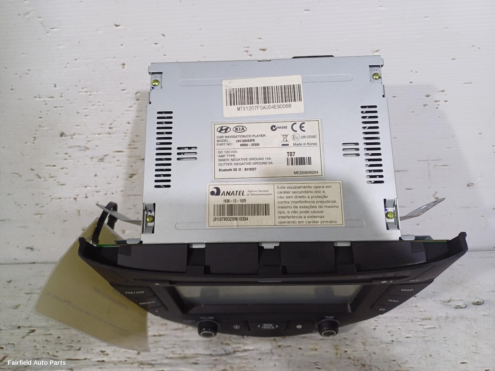 2011-2018 Hyundai Veloster Radio Cd Dvd Sat Tv