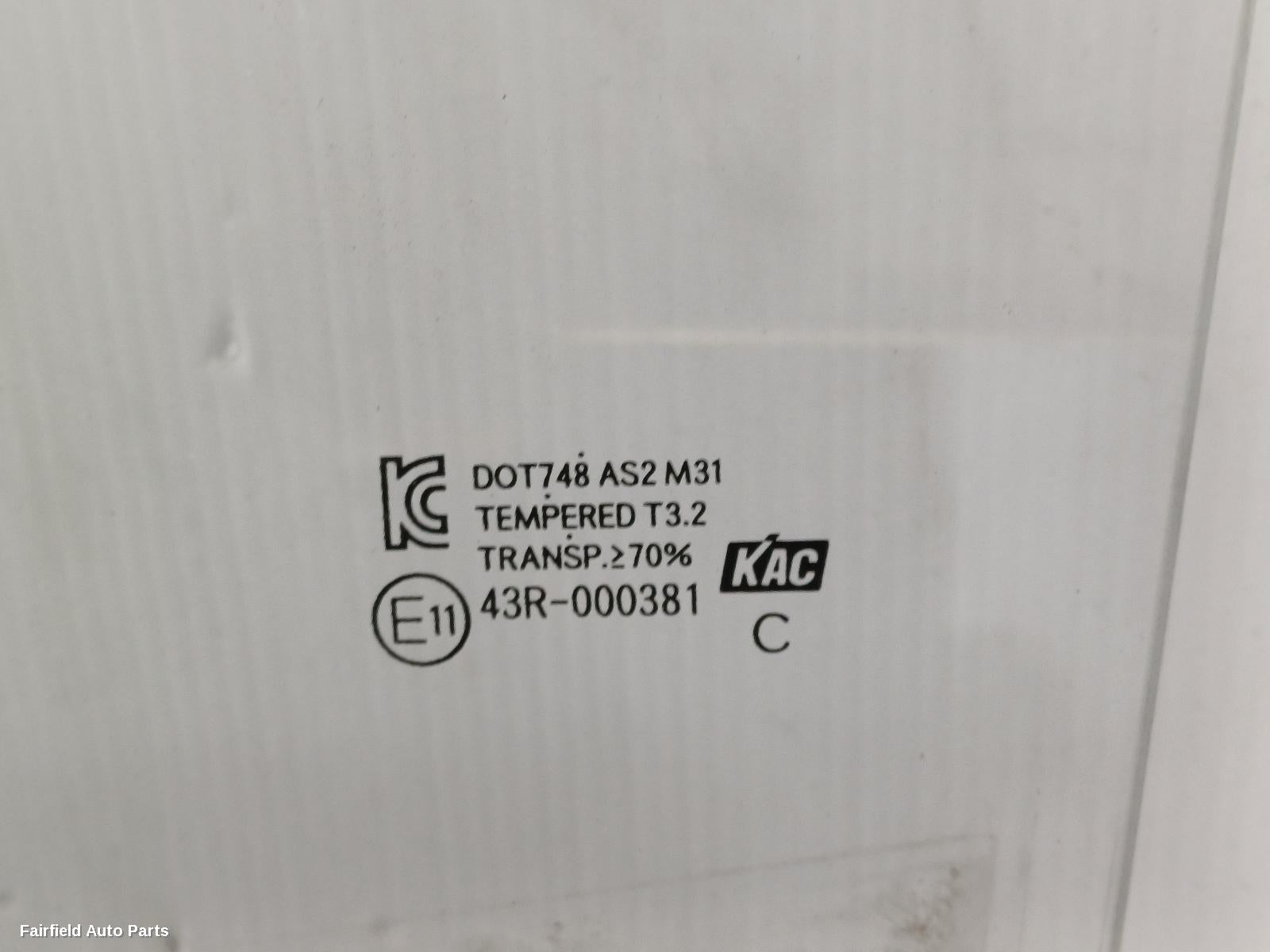 2016 Hyundai Accent Left Rear Door Window