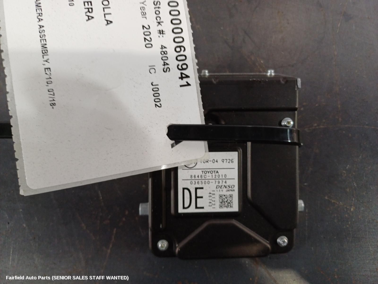 2020 Toyota Corolla Reverse Camera