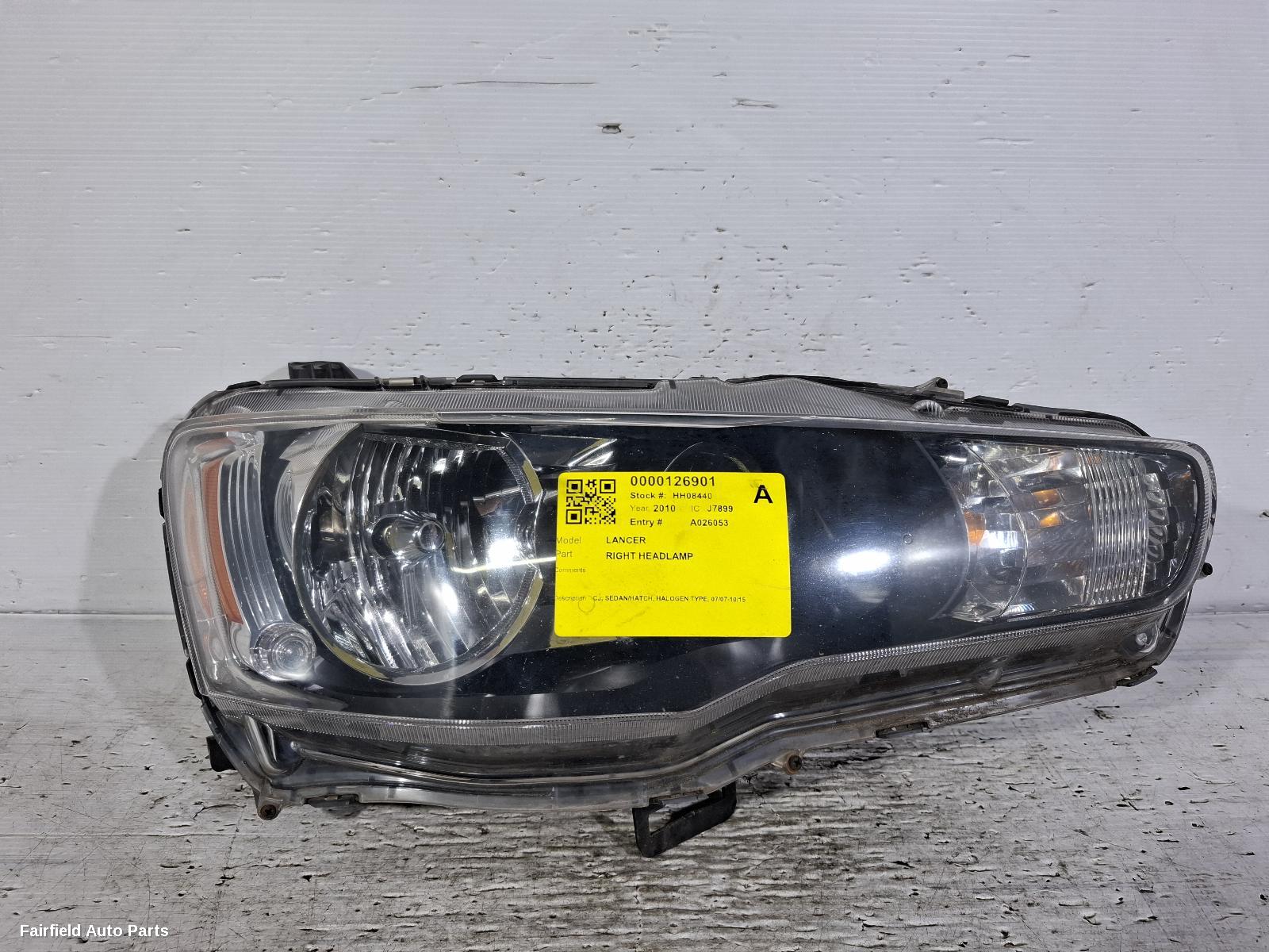 2007-2015 Mitsubishi Lancer Right Headlamp
