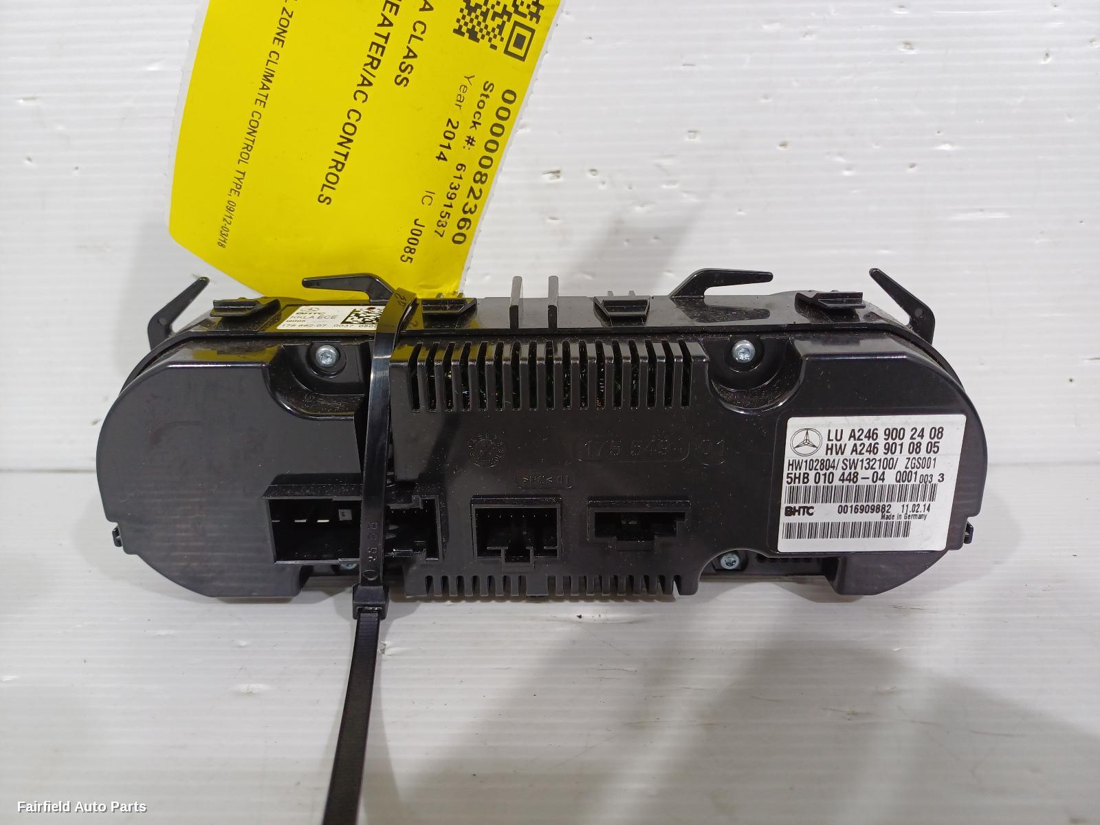 2012-2018 Mercedes A Class Heater Ac Controls