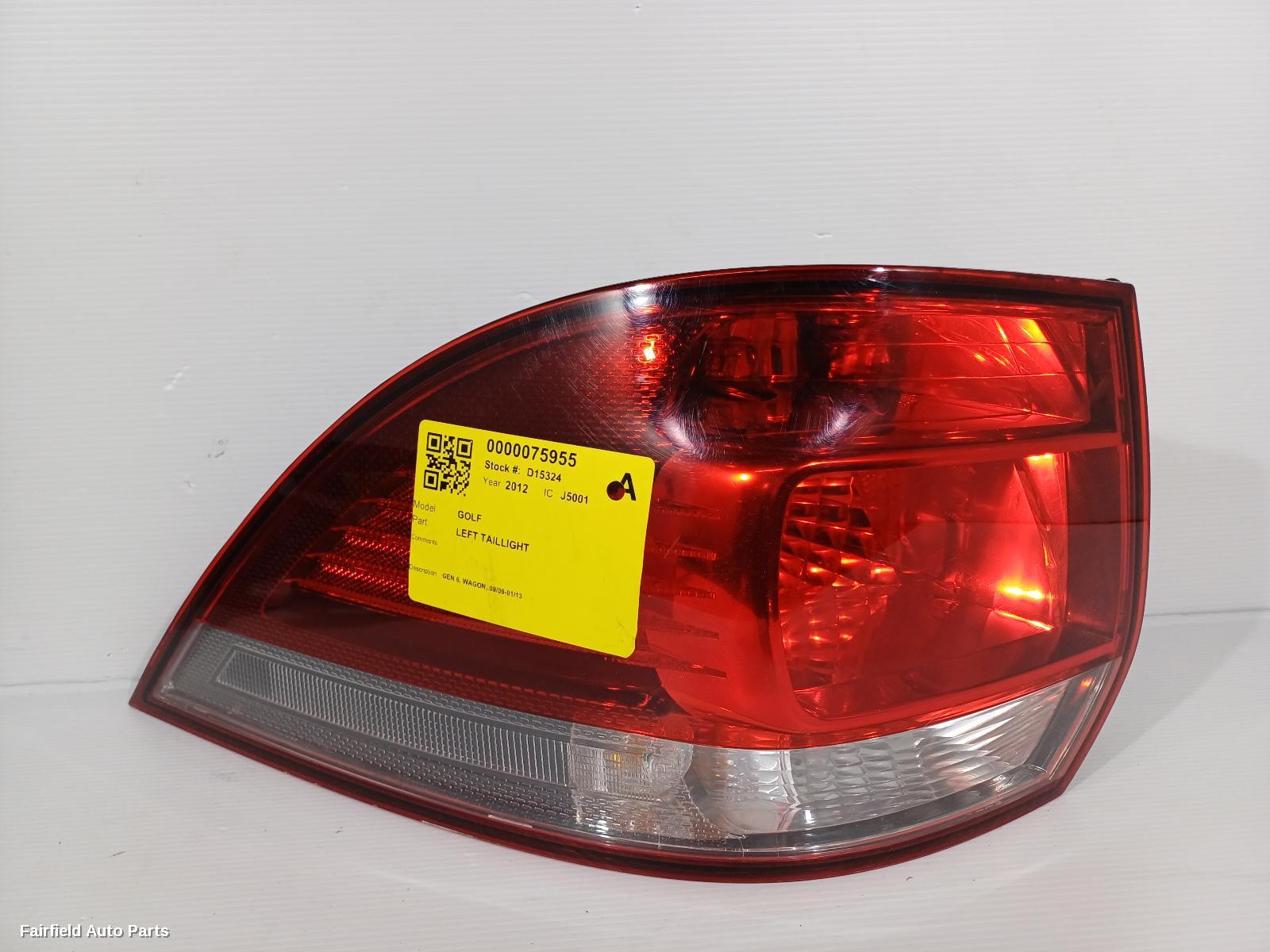 2009-2013 Volkswagen Golf Left Taillight