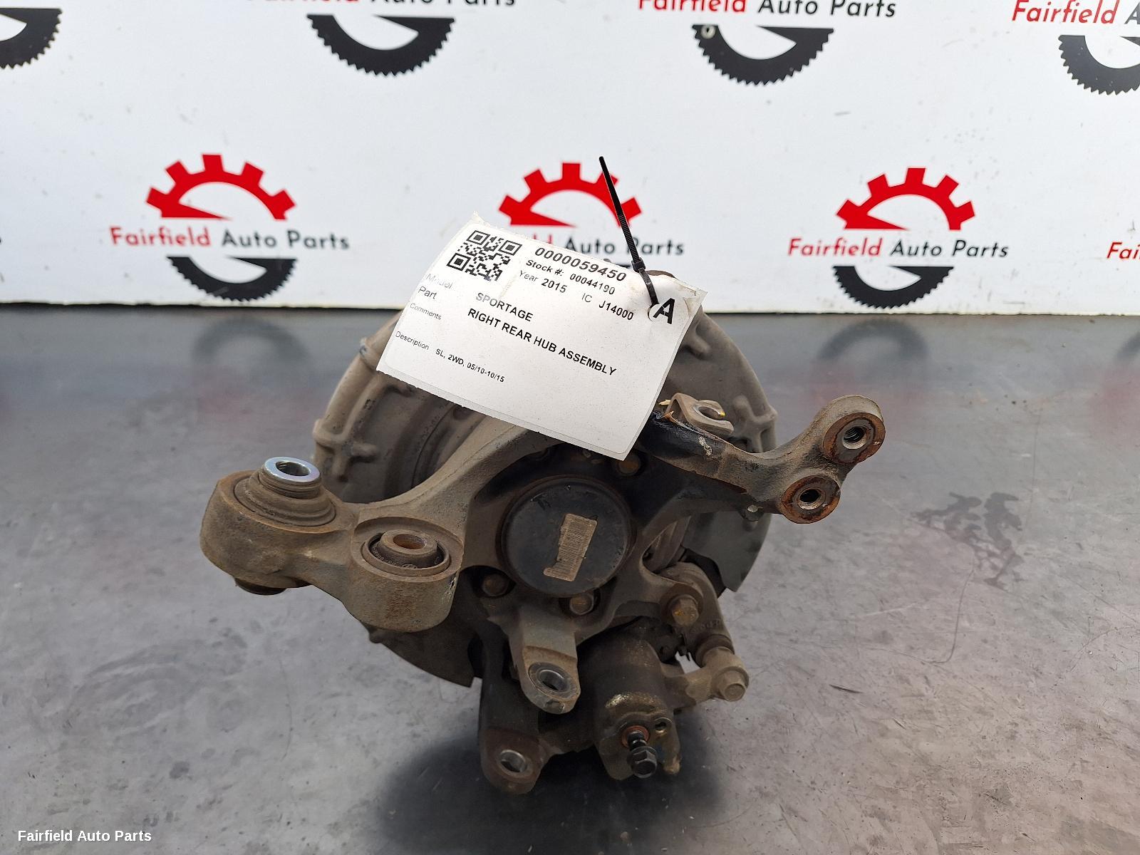 2010-2015 Kia Sportage Right Rear Hub Assembly