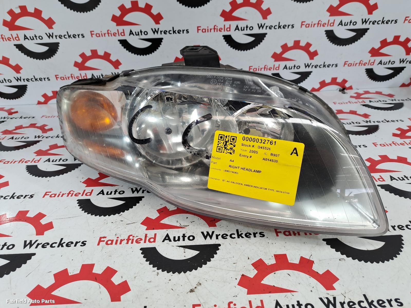 2005-2009 Audi A4 Right Headlamp