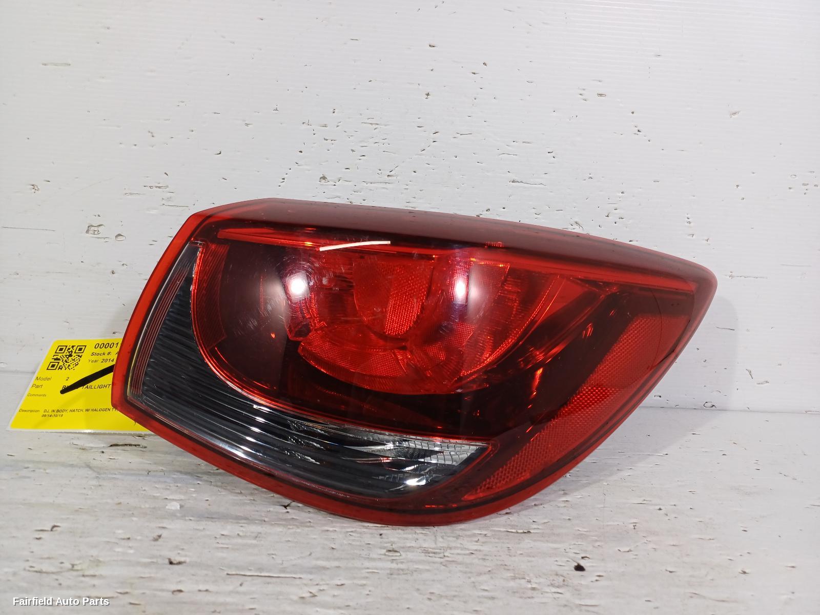 2014-2019 Mazda 2 Right Taillight