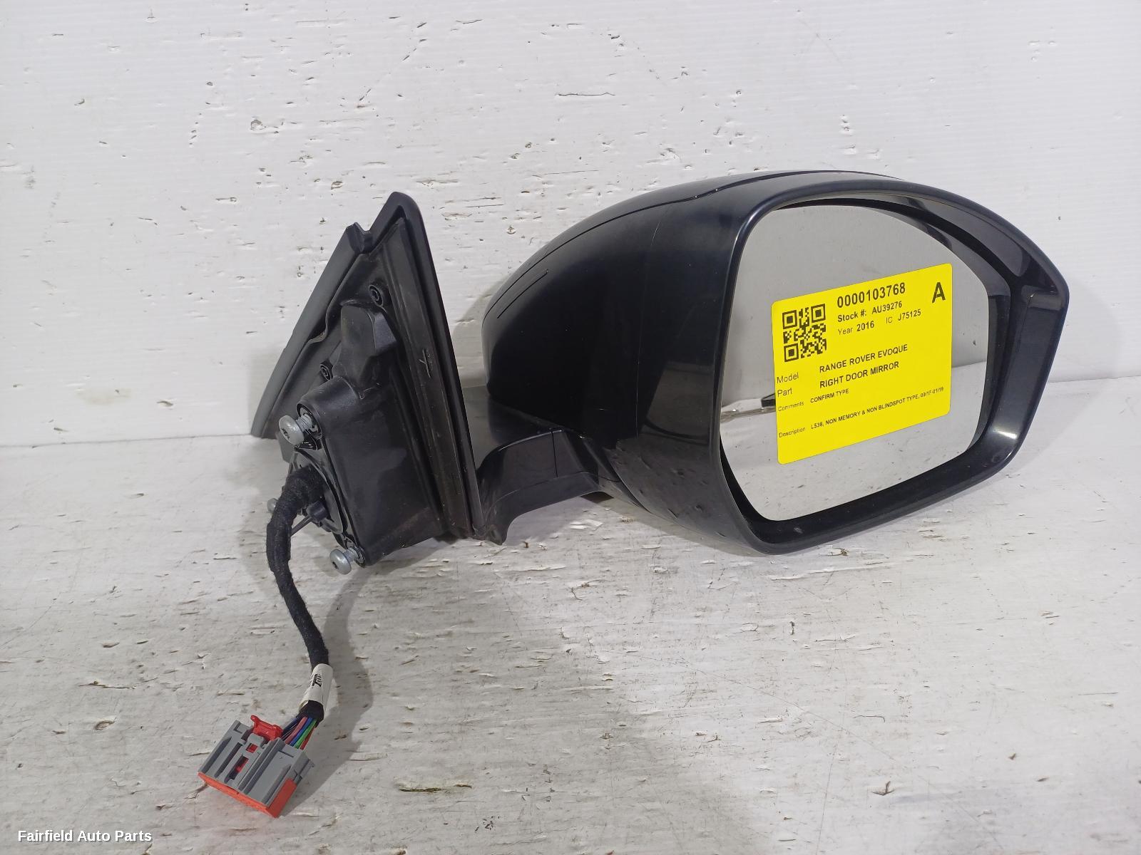2015-2019 Land Rover Rangerover Evoque Right Door Mirror