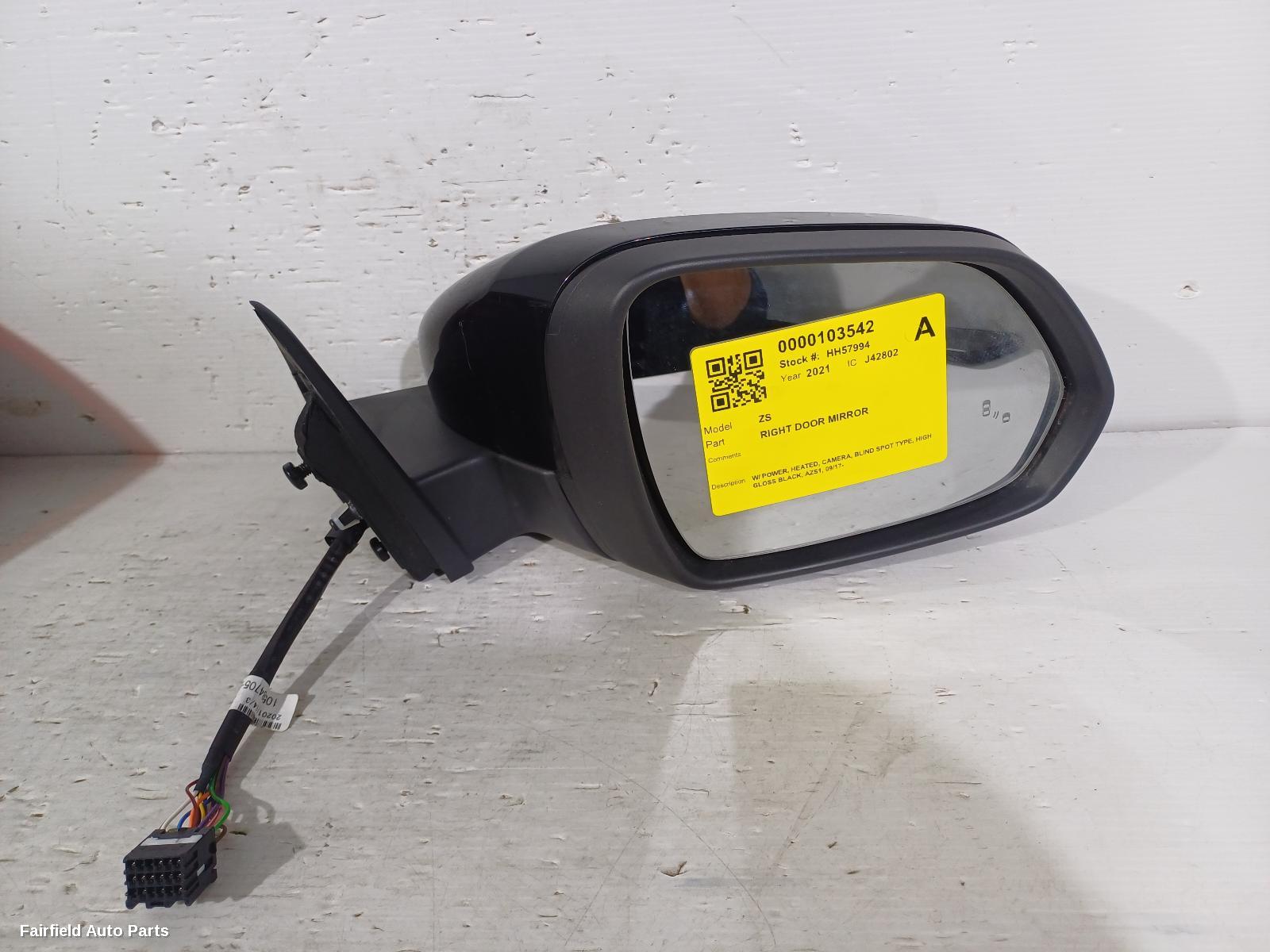 2021 Mg Zs Right Door Mirror