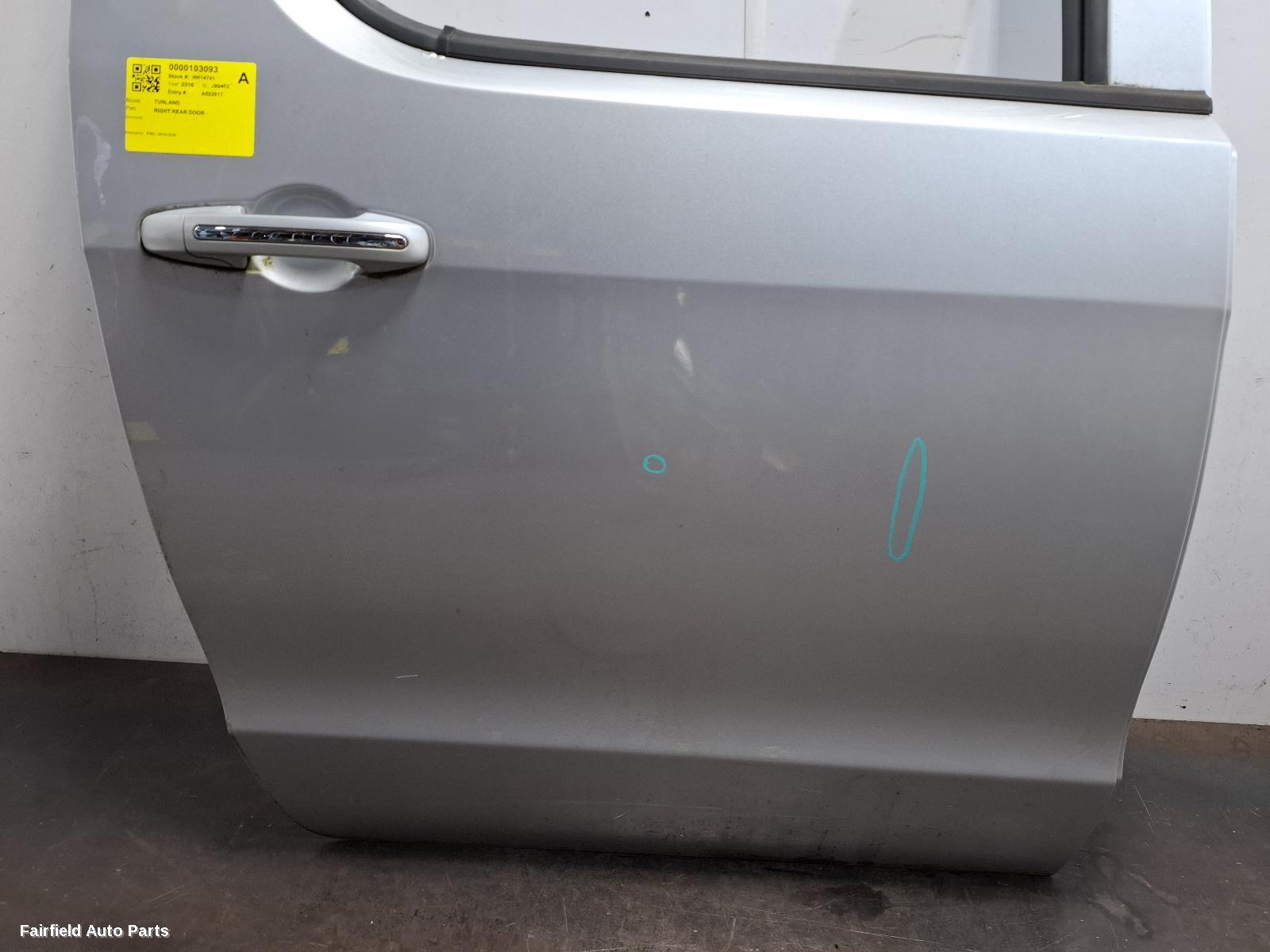 2012-2020 Foton Tunland Right Rear Door Sliding
