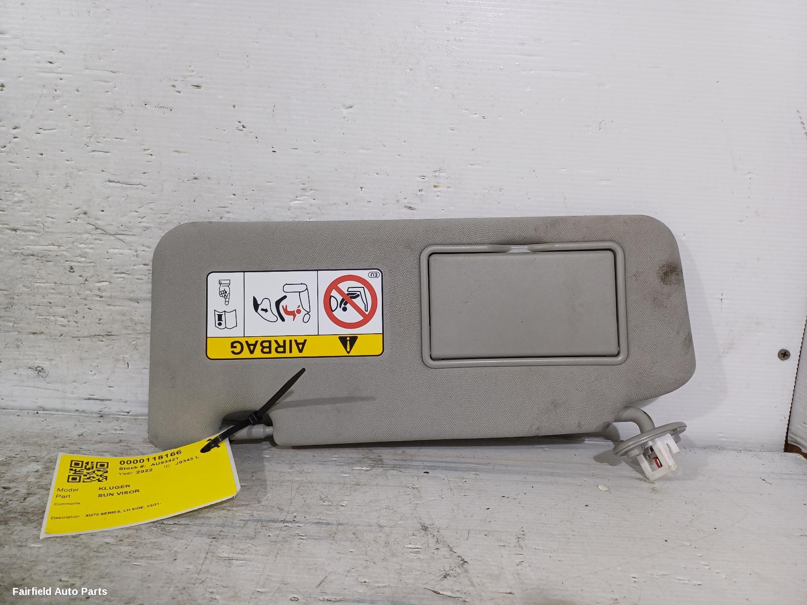 2021-2025 Toyota Kluger Sunvisor