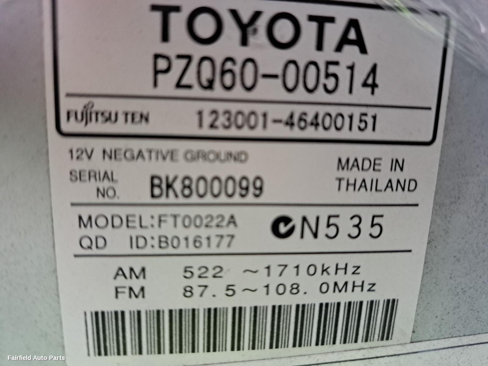 2012-2018 Toyota Rav4 Radio Cd Dvd Sat Tv