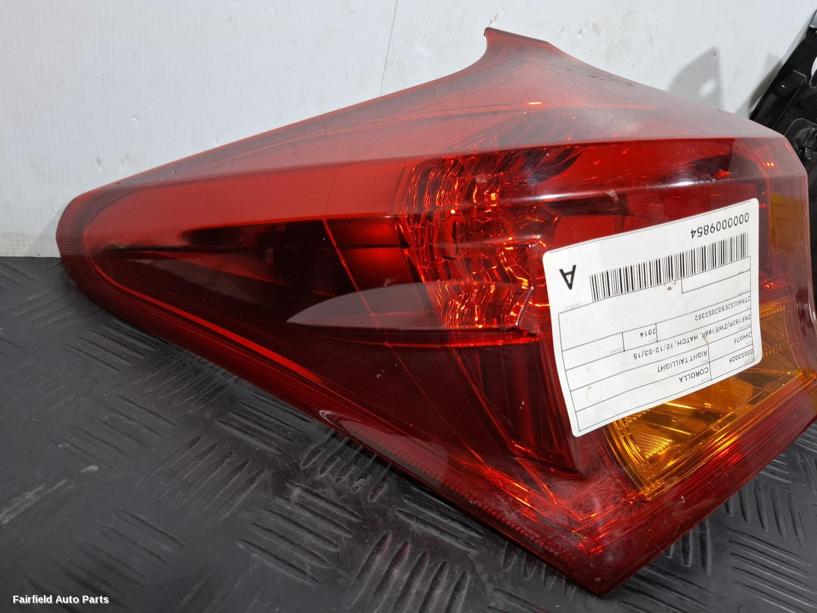 2012-2015 Toyota Corolla Right Taillight