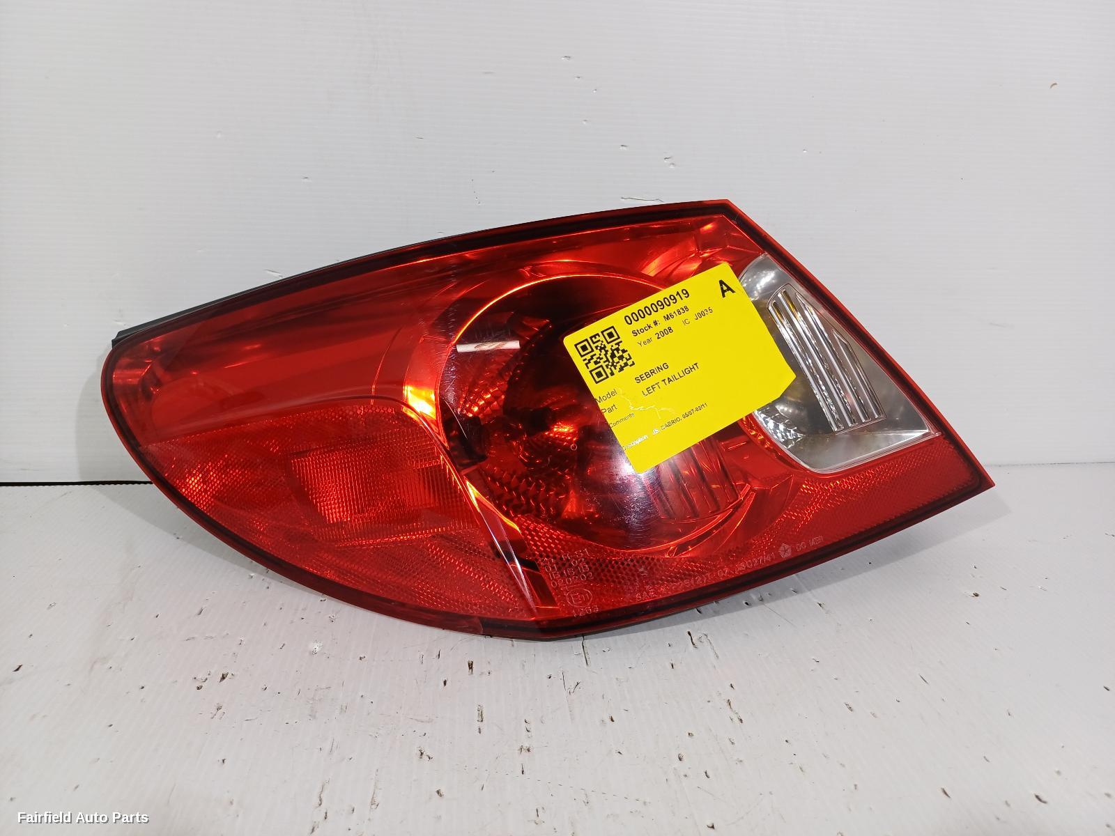 2007-2011 Chrysler Sebring Left Taillight