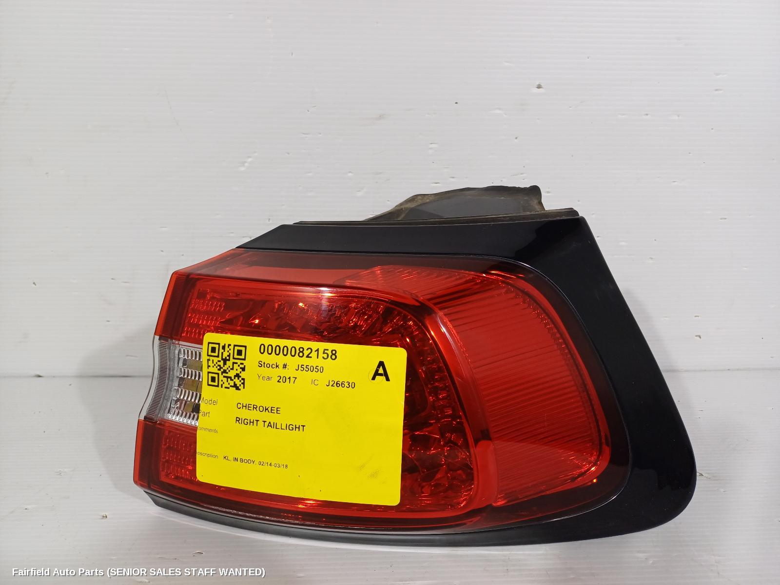 2017 Jeep Cherokee Right Taillight