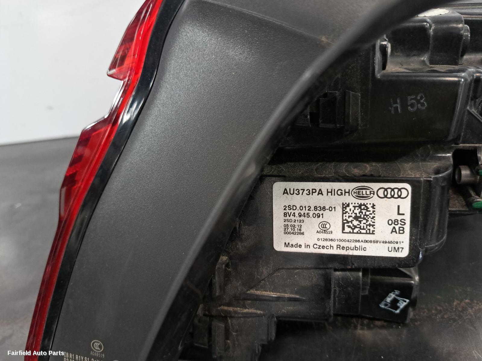 2016 Audi A3 Left Taillight