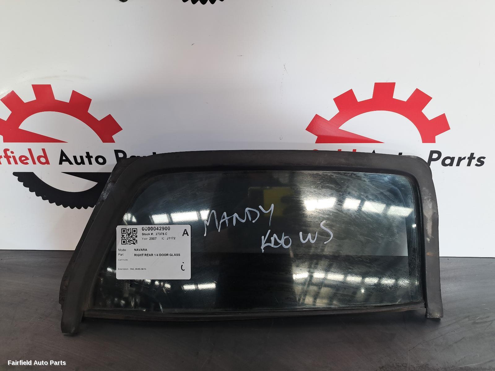 2005-2015 Nissan Navara Right Rear 1 4 Door Glass