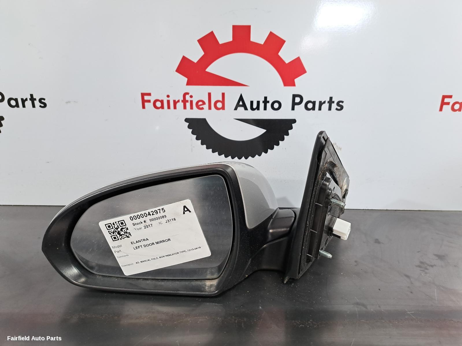 2015-2018 Hyundai Elantra Left Door Mirror