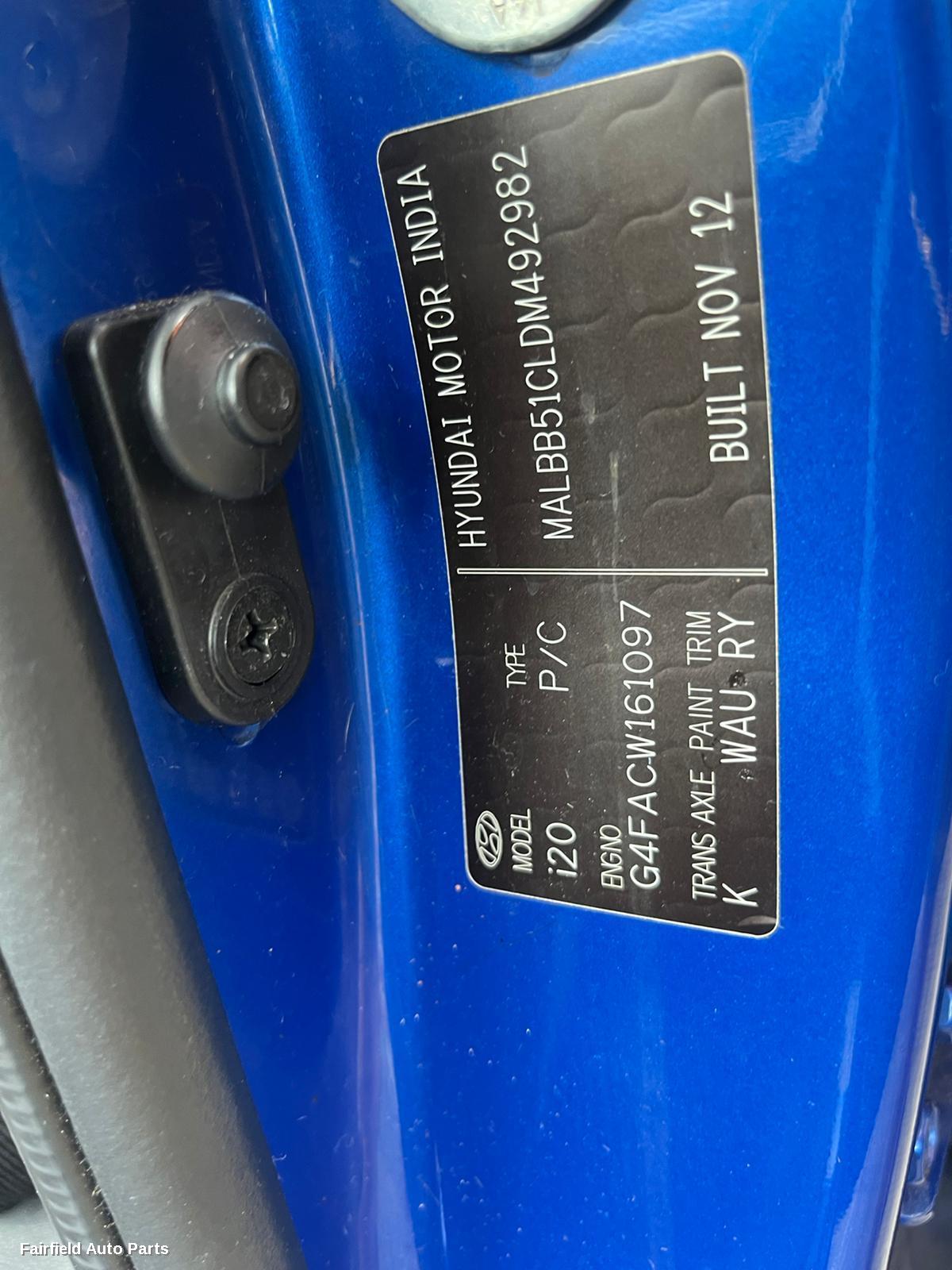 2012 Hyundai I20 Left Taillight