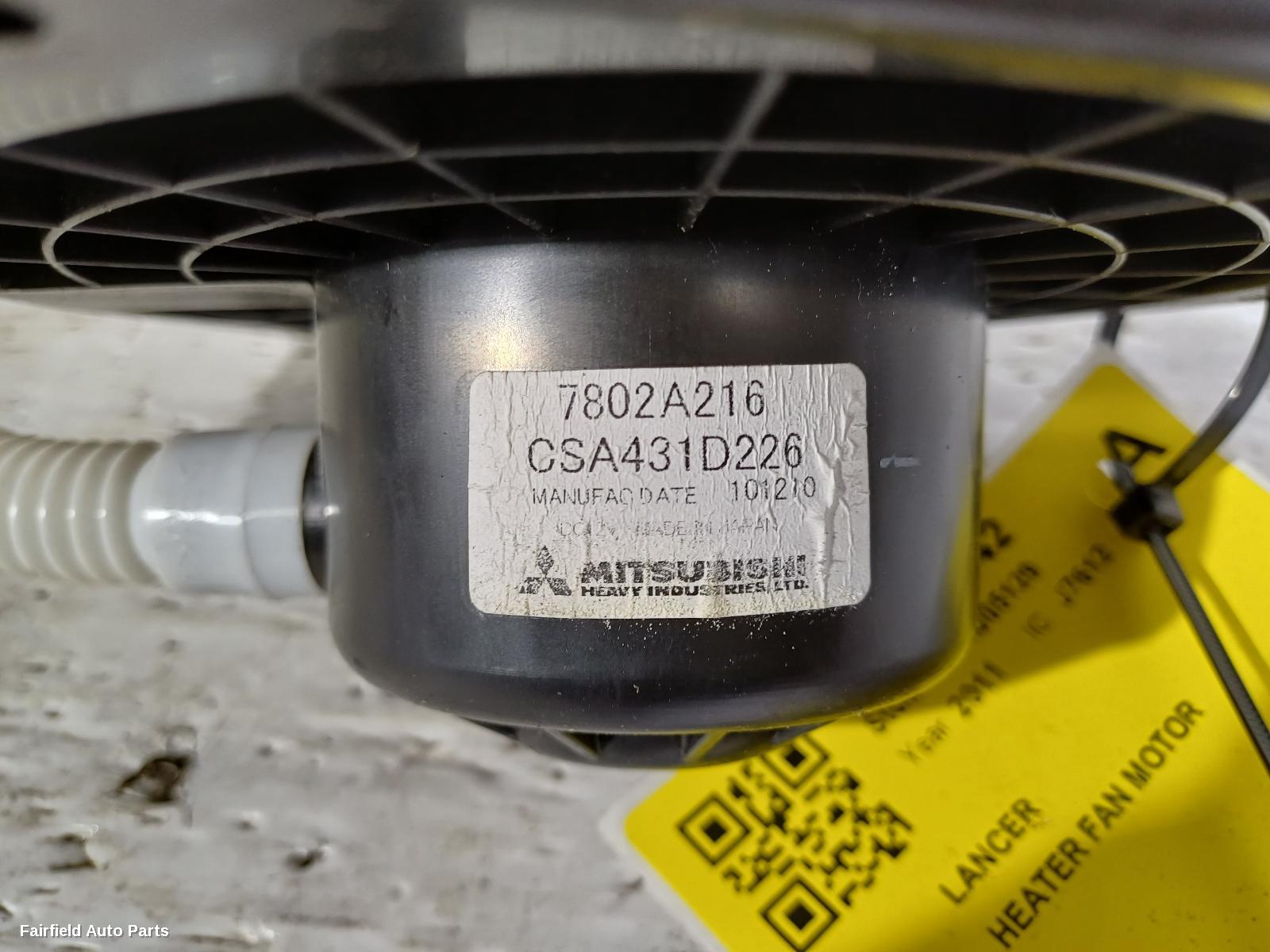 2007-2015 Mitsubishi Lancer Heater Fan Motor