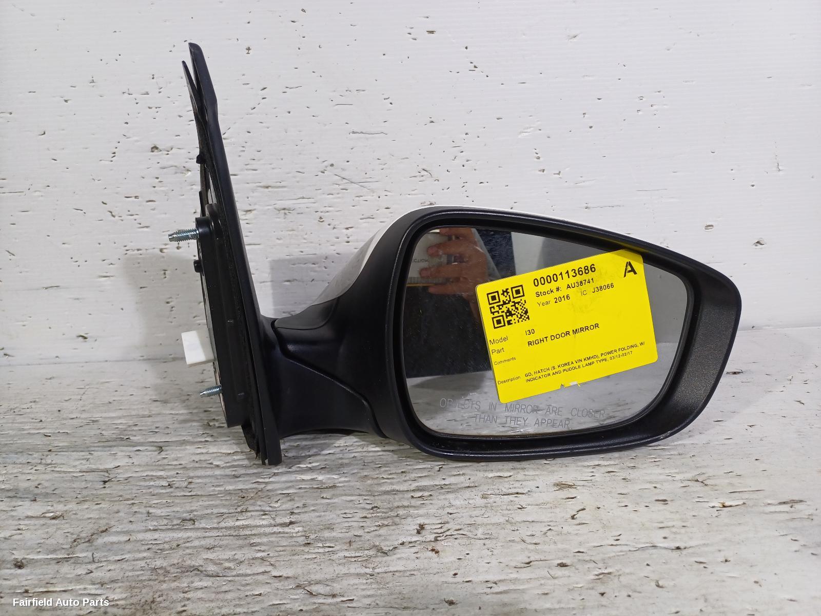 2012-2017 Hyundai I30 Right Door Mirror