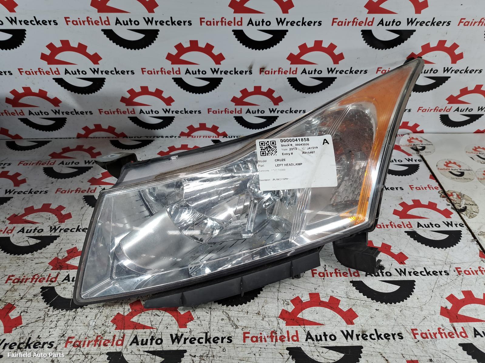 2013 Holden Cruze Left Headlamp