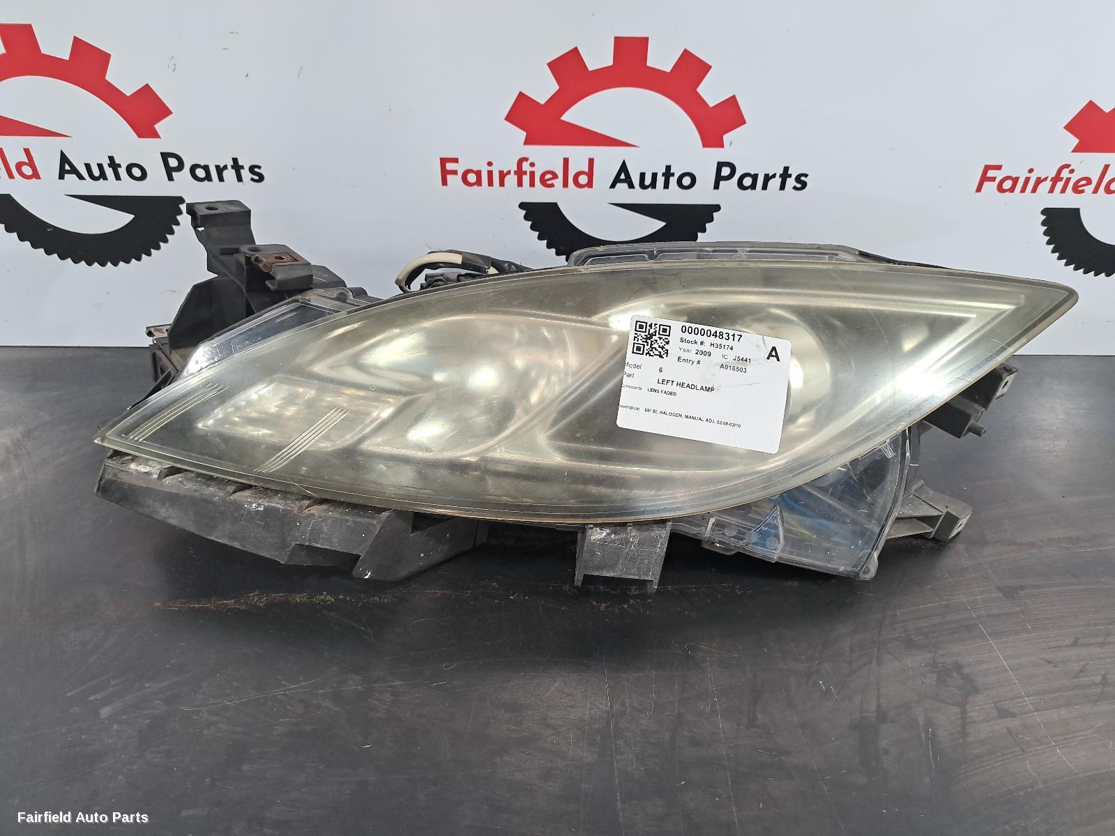 2009 Mazda 6 Left Headlamp