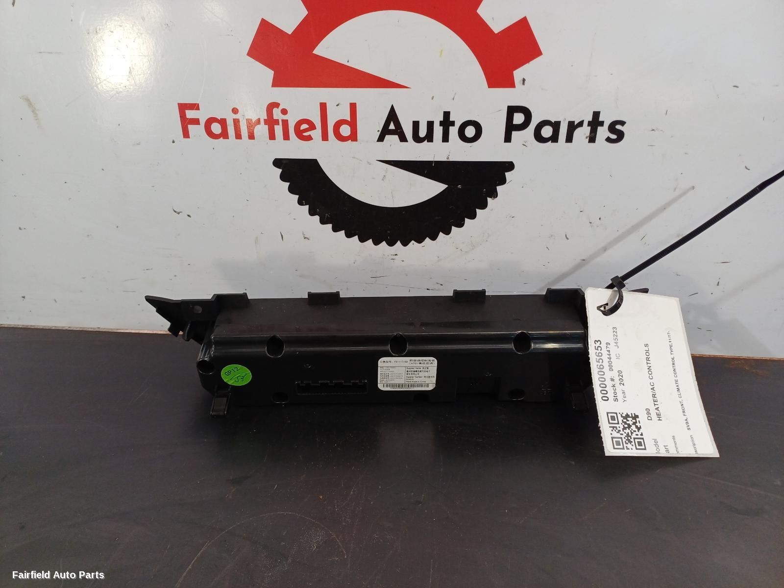 2017-2024 Ldv D90 Heater Ac Controls