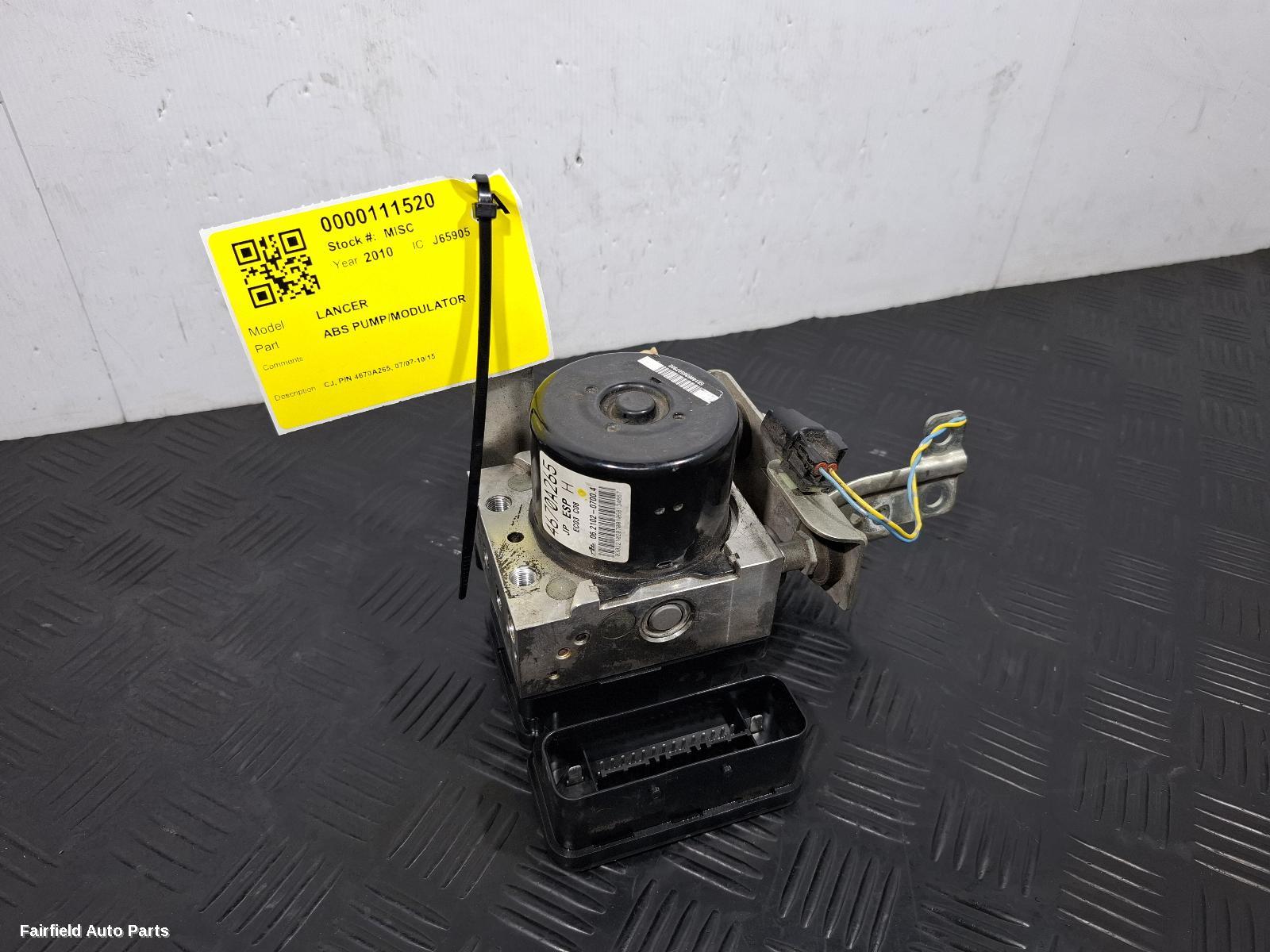 2007-2015 Mitsubishi Lancer Abs Pump Modulator