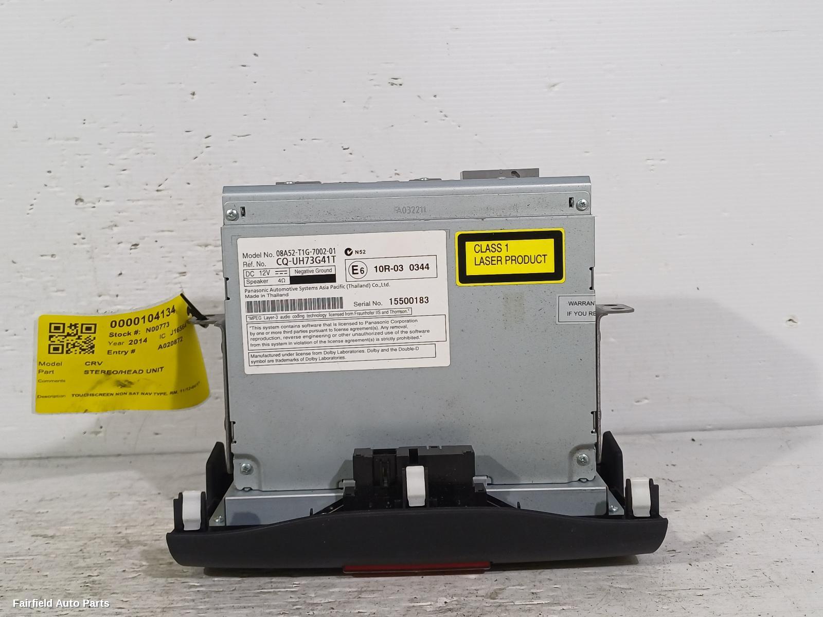2012-2017 Honda Crv Radio Cd Dvd Sat Tv