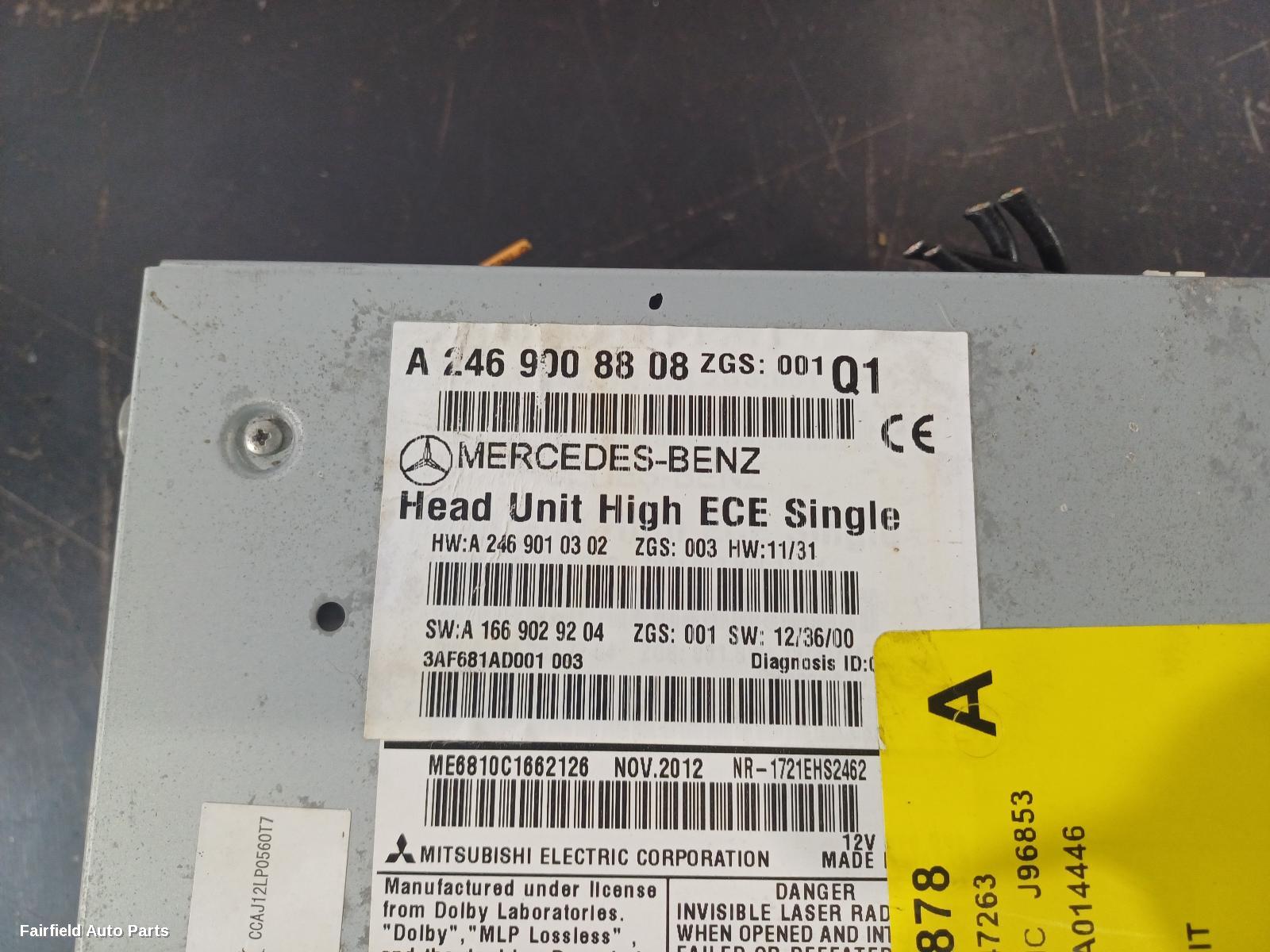 2012-2018 Mercedes A Class Radio Cd Dvd Sat Tv