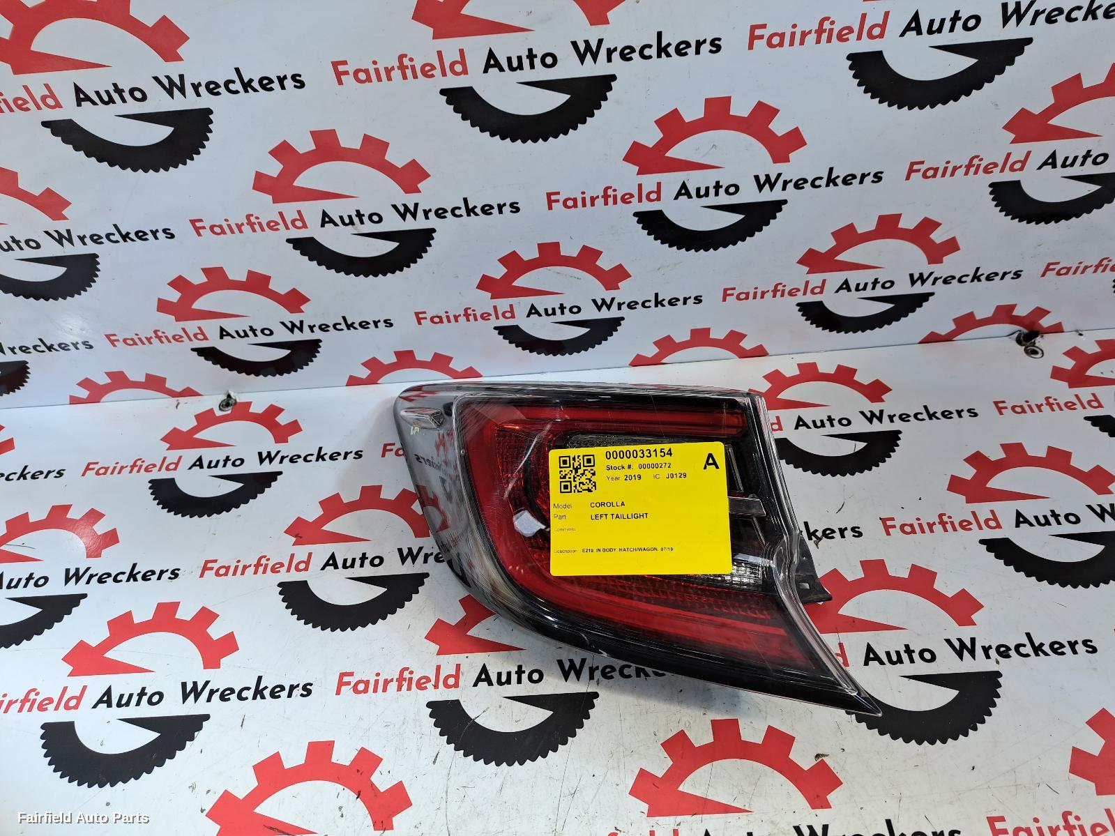 2019 Toyota Corolla Left Taillight