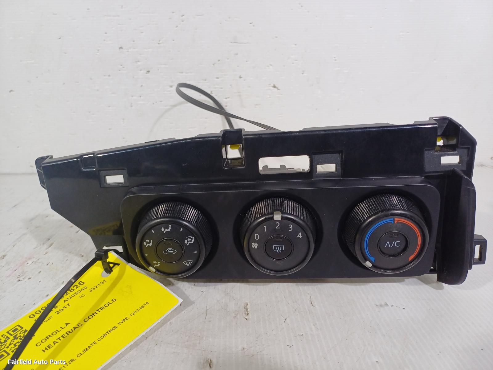 2013-2019 Toyota Corolla Heater Ac Controls