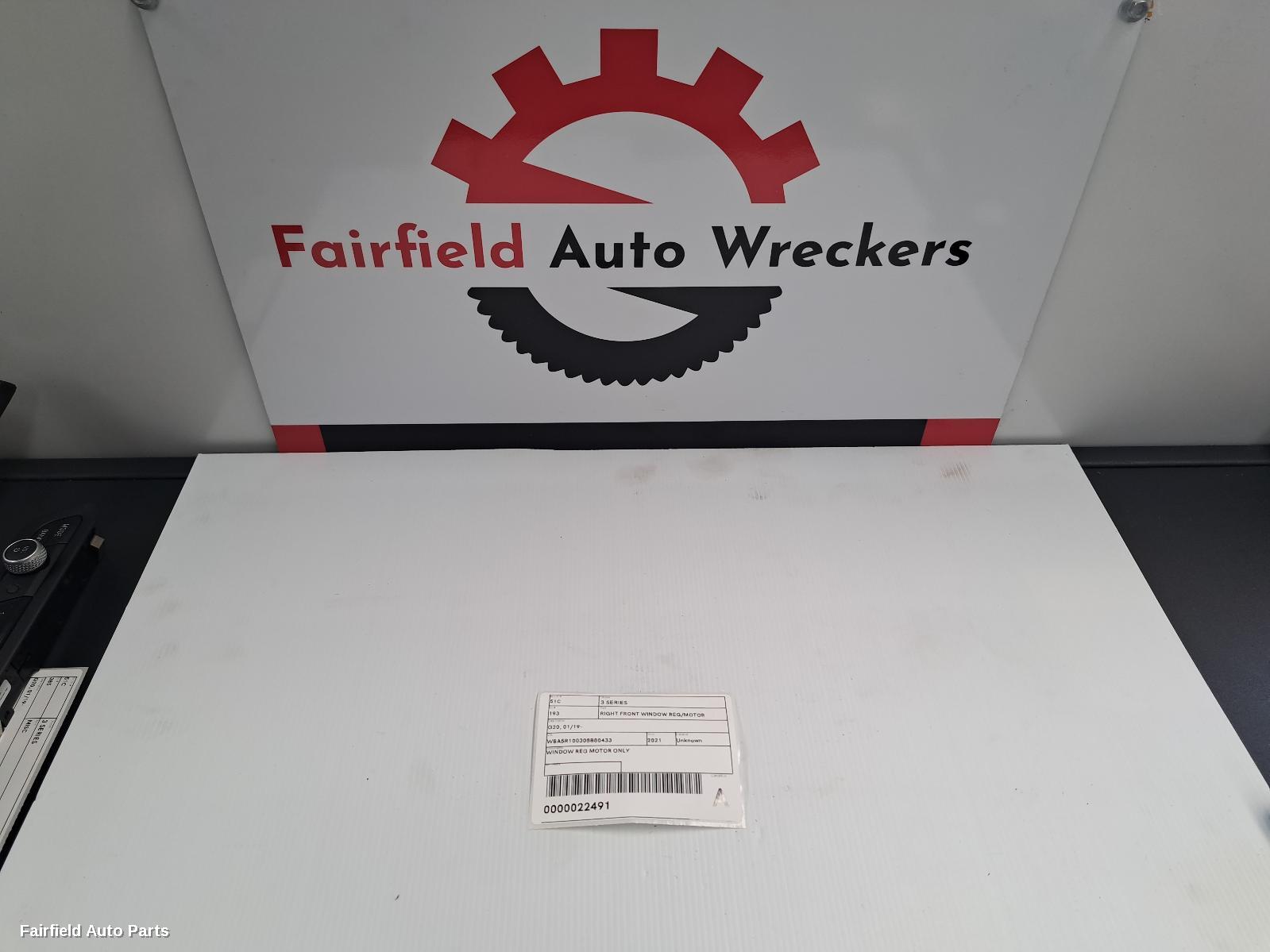 2018-2025 Bmw 3 Series Right Front Window Reg Motor