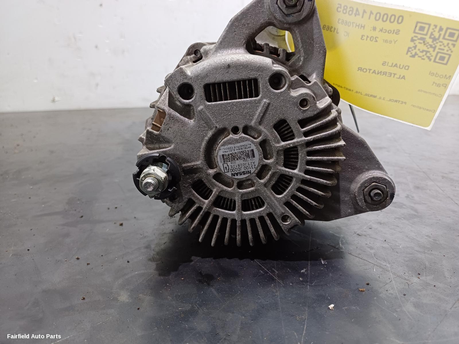 2007-2014 Nissan Dualis Alternator
