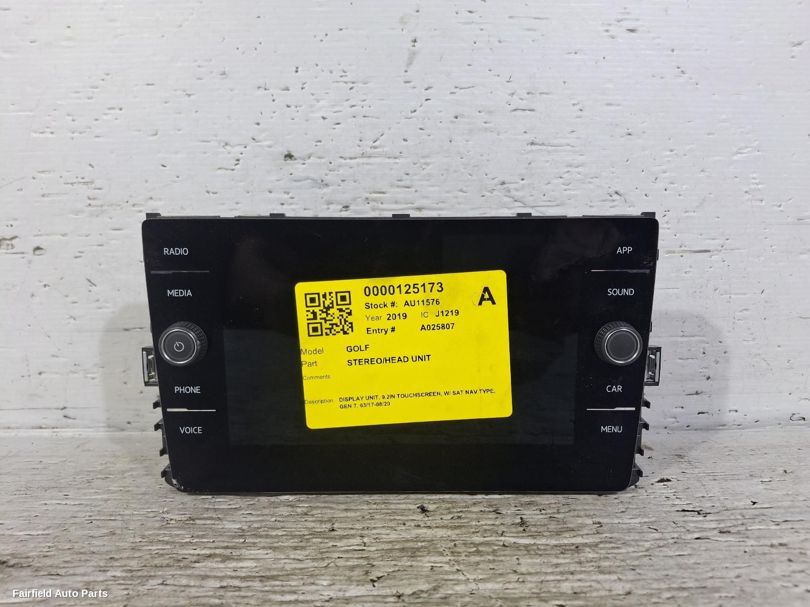 2017-2020 Volkswagen Golf Radio Cd Dvd Sat Tv