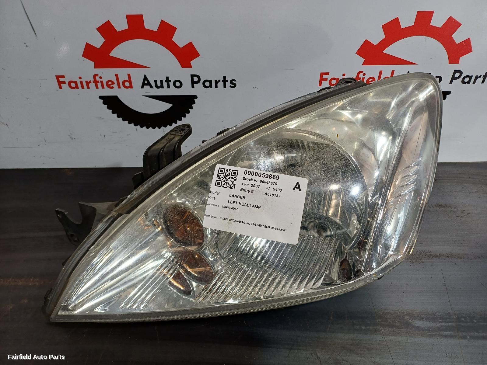 2003-2008 Mitsubishi Lancer Left Headlamp