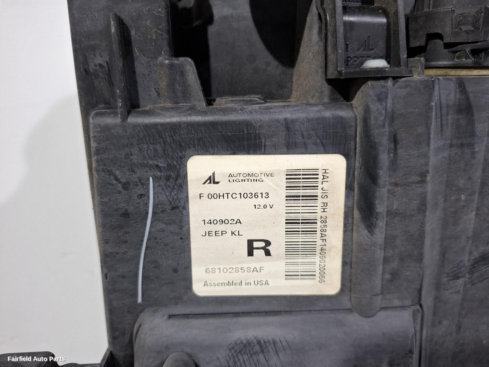 2014-2018 Jeep Cherokee Right Headlamp