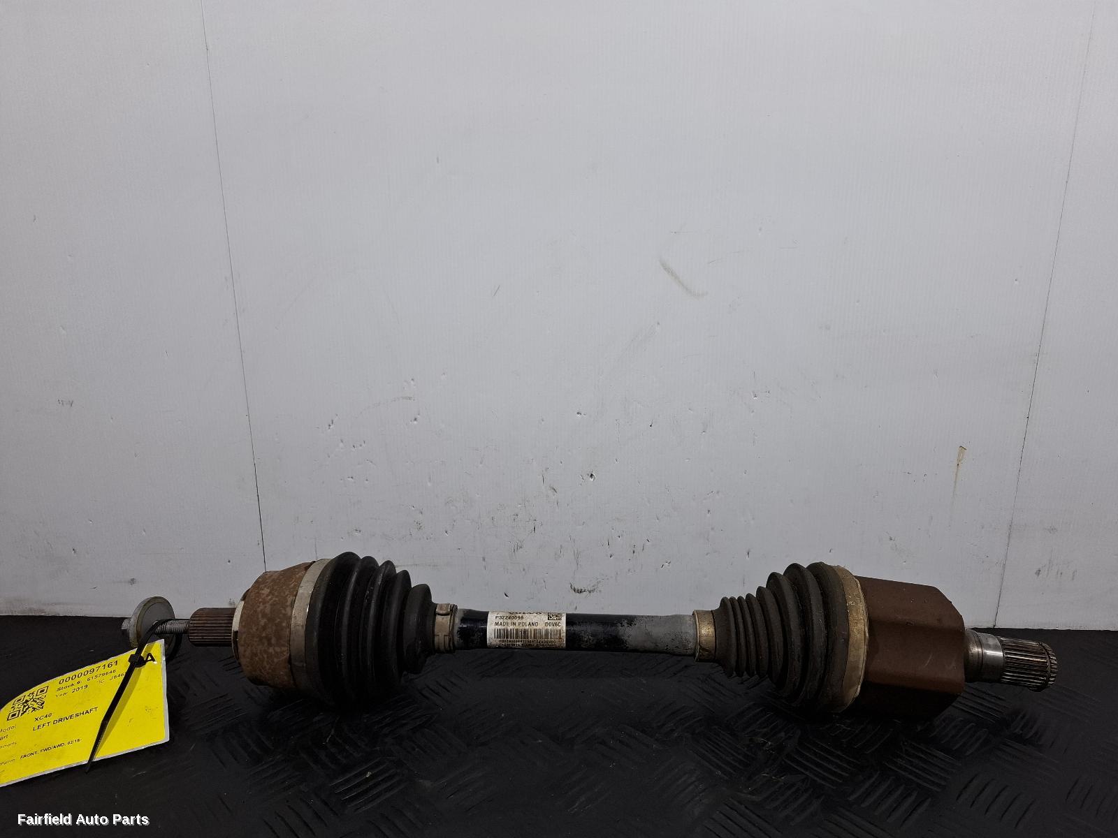 2018-2025 Volvo Xc40 Left Driveshaft