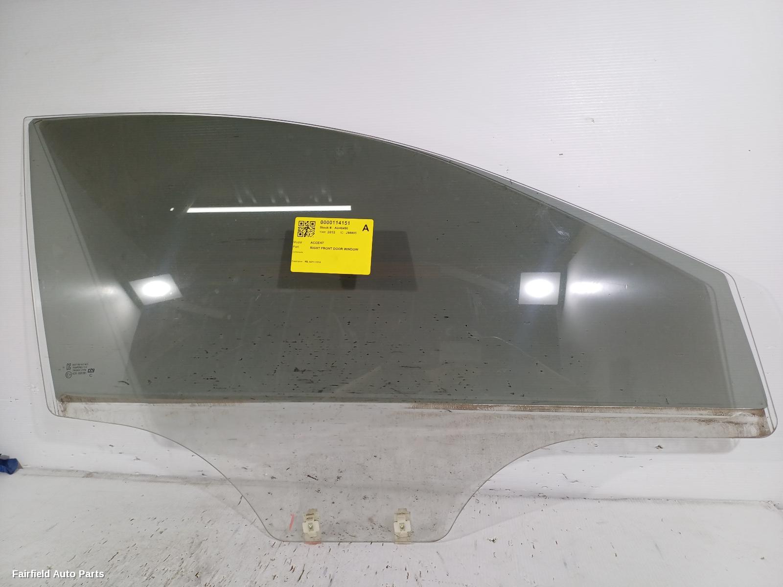 2011-2019 Hyundai Accent Right Front Door Window