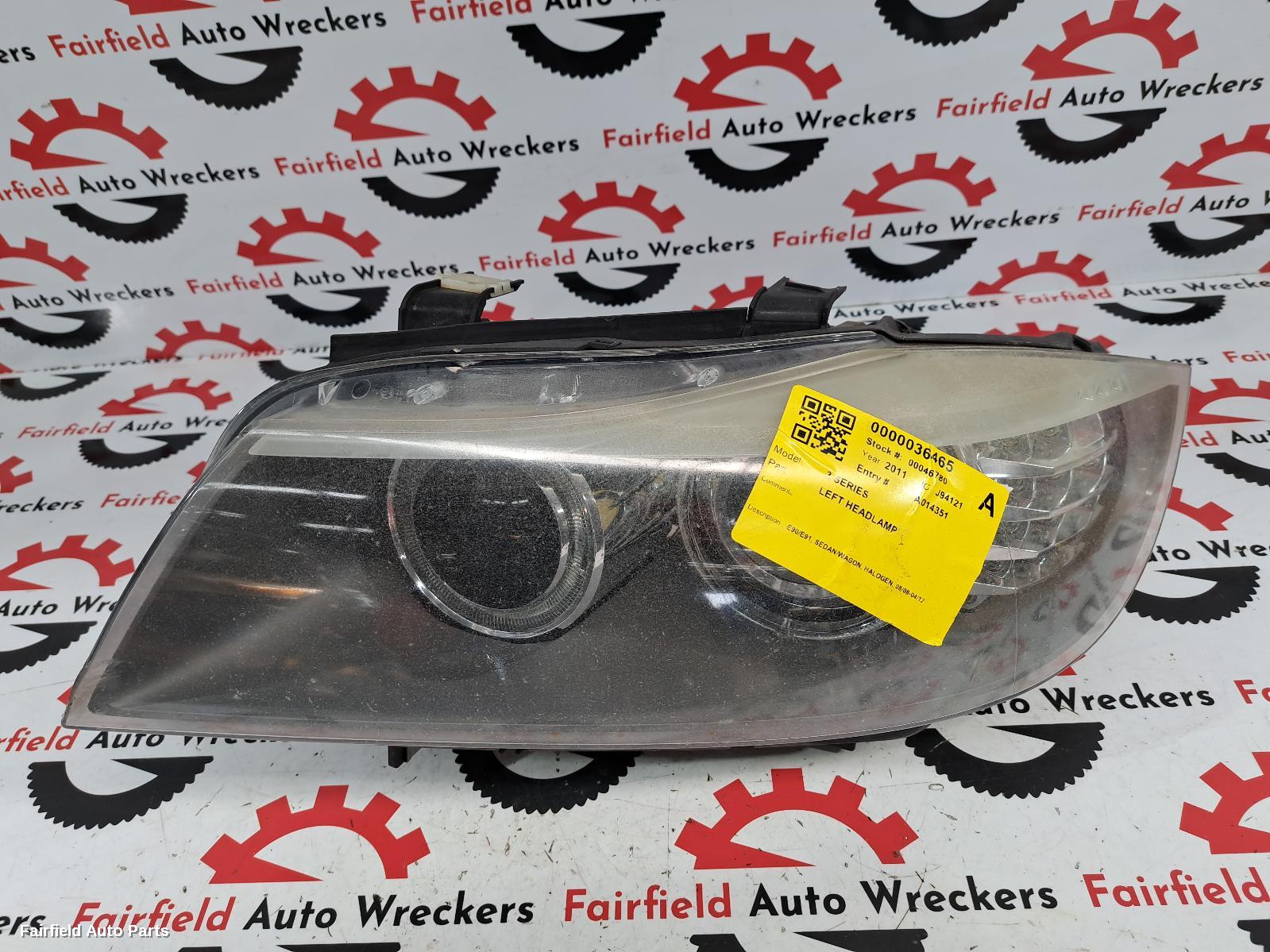 2011 Bmw 3 Series Left Headlamp