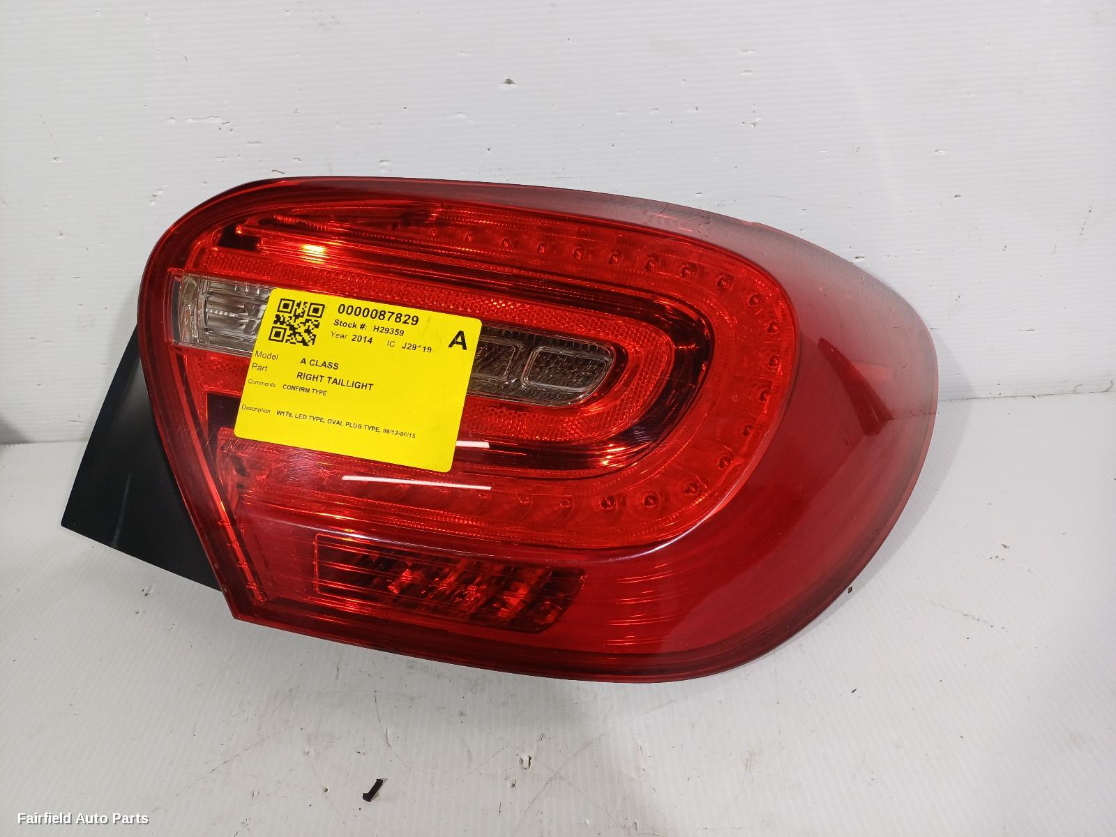 2012-2015 Mercedes A Class Right Taillight