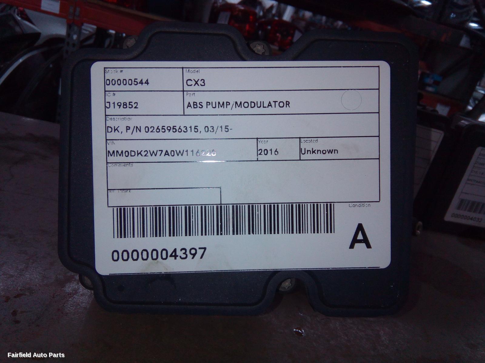 2015-2025 Mazda Cx3 Abs Pump Modulator