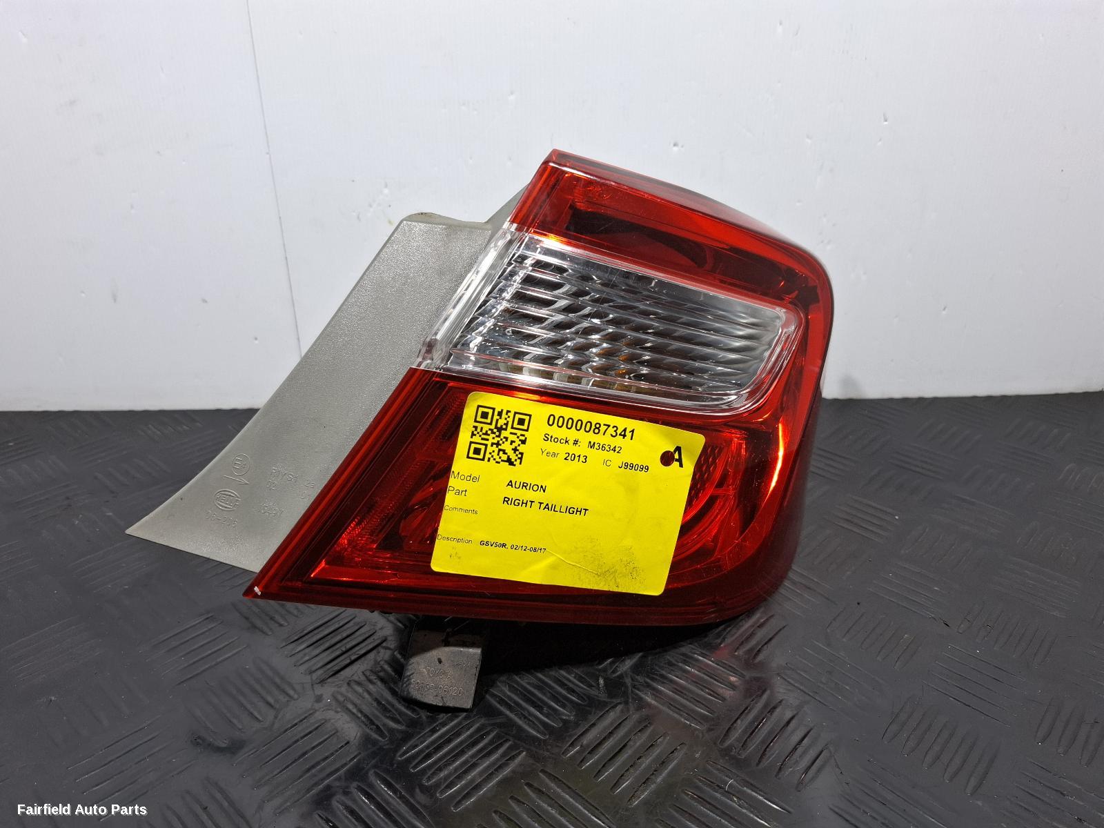 2012-2017 Toyota Aurion Right Taillight
