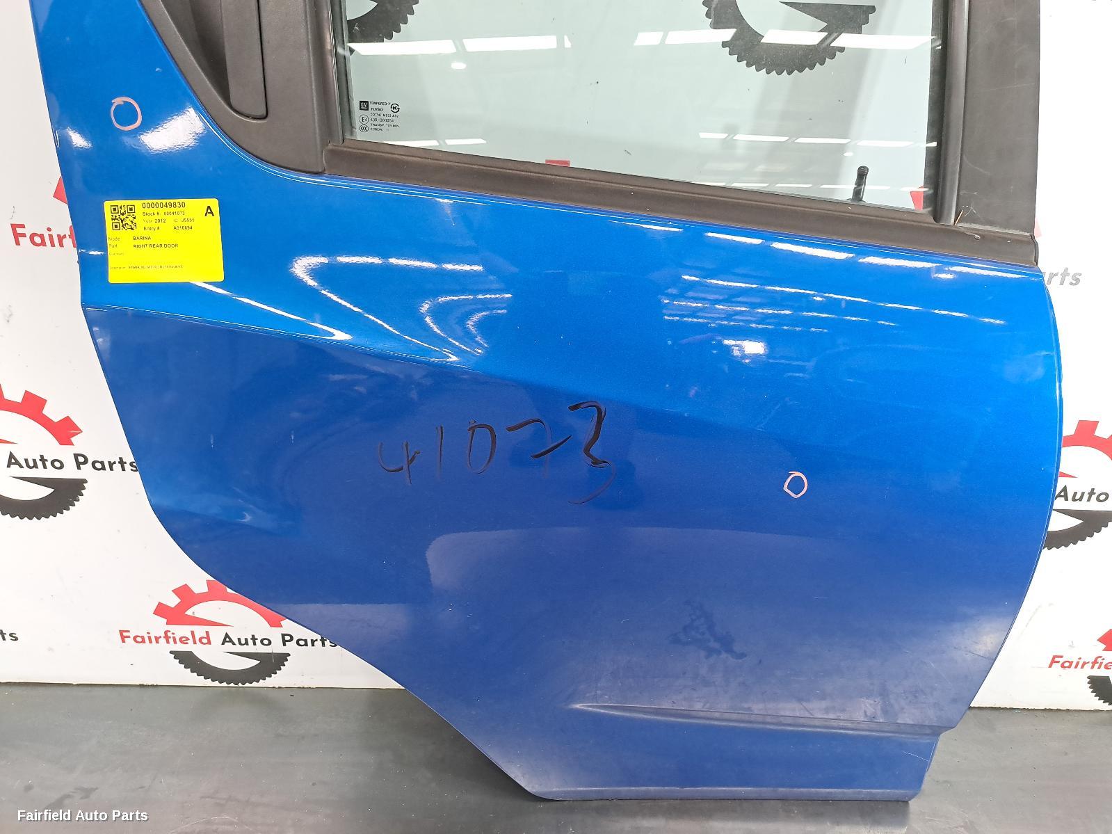 2012 Holden Barina Right Rear Door Sliding