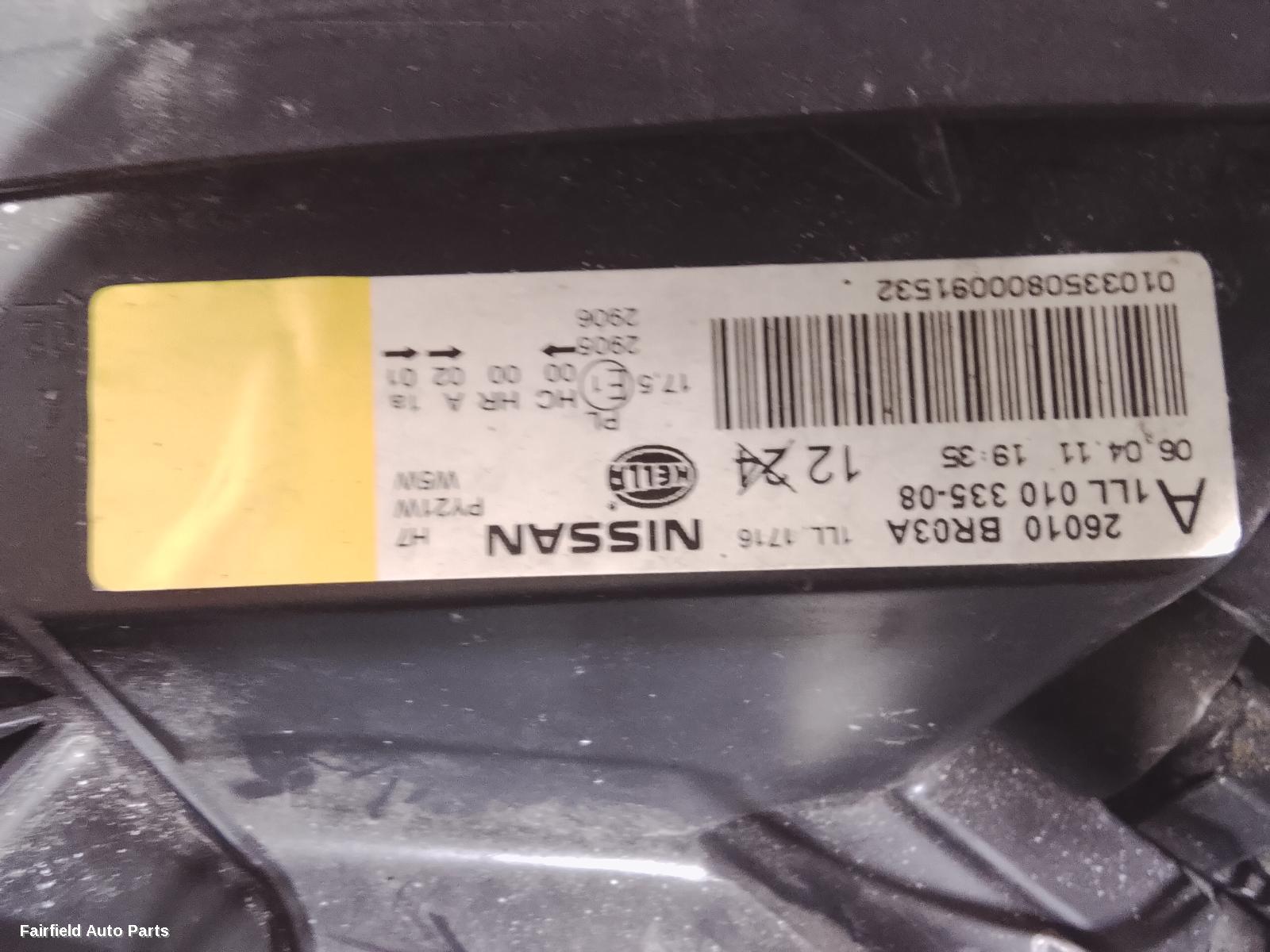 2010-2014 Nissan Dualis Right Headlamp