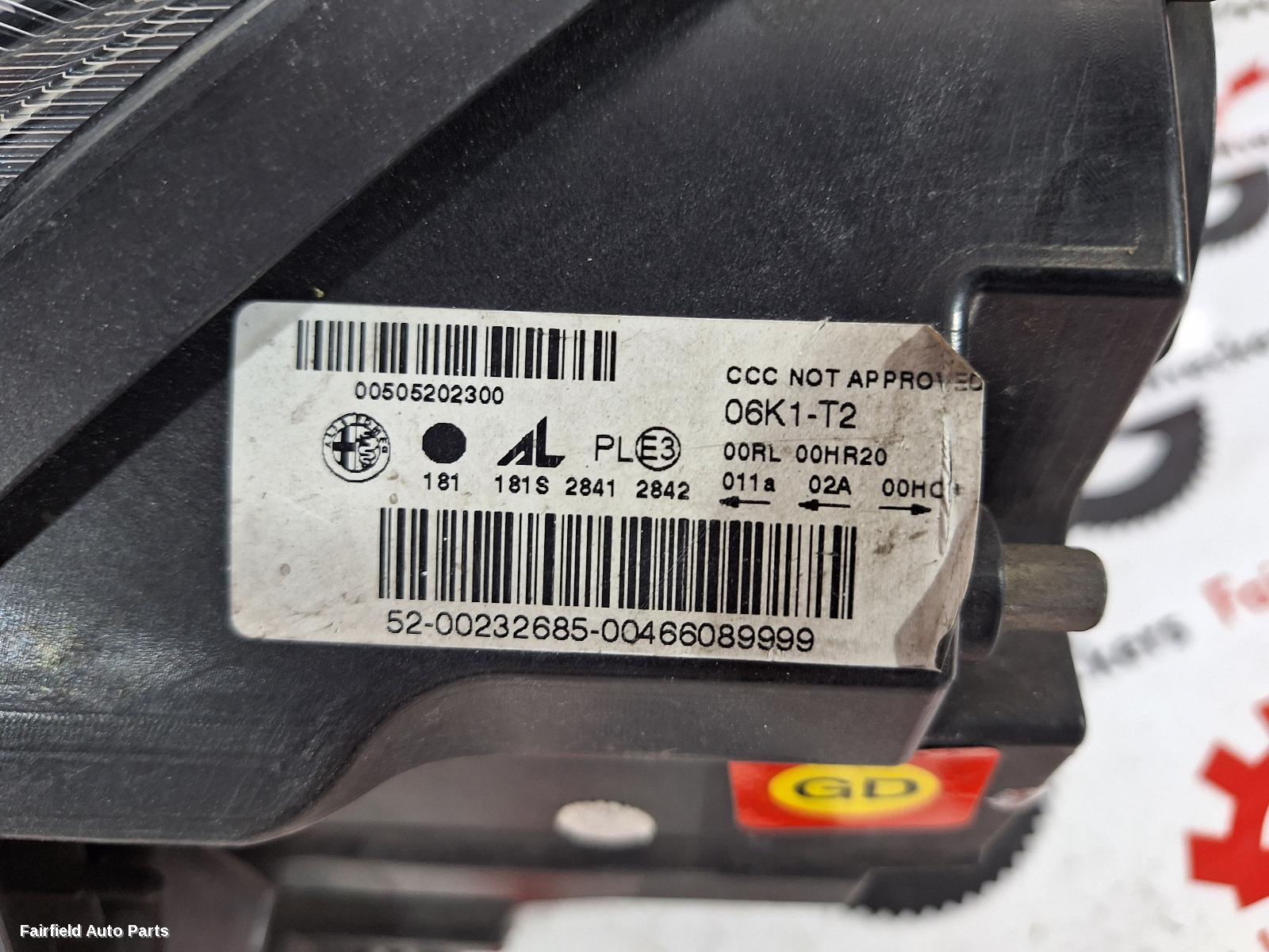 2012 Alfa Romeo Giulietta Right Headlamp