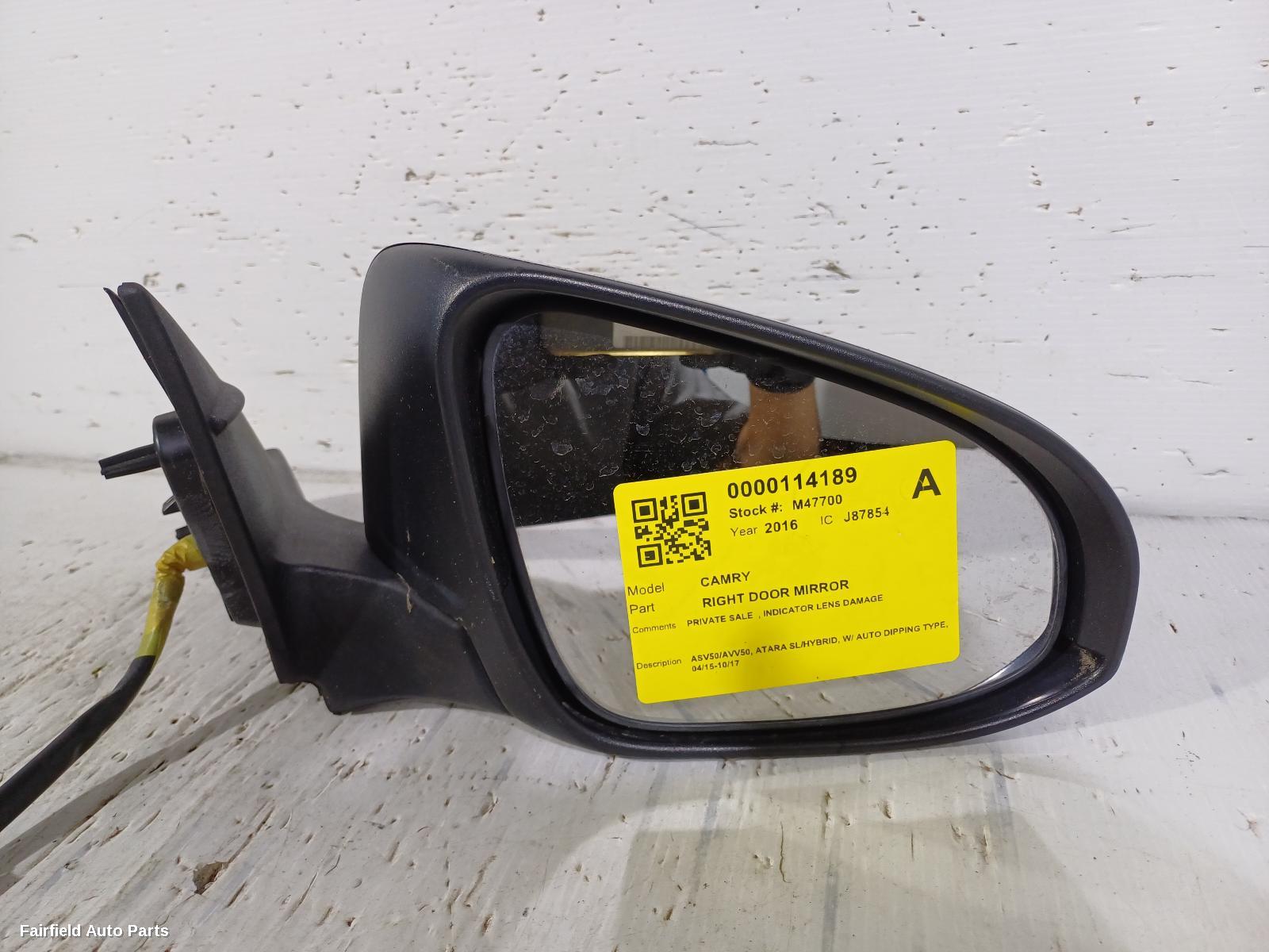 2015-2017 Toyota Camry Right Door Mirror